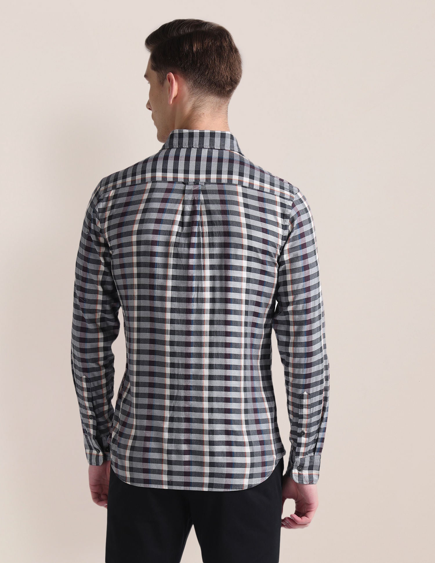 Twill Tailored Fit Shirt Grey - U.S. Polo Assn. India | Large