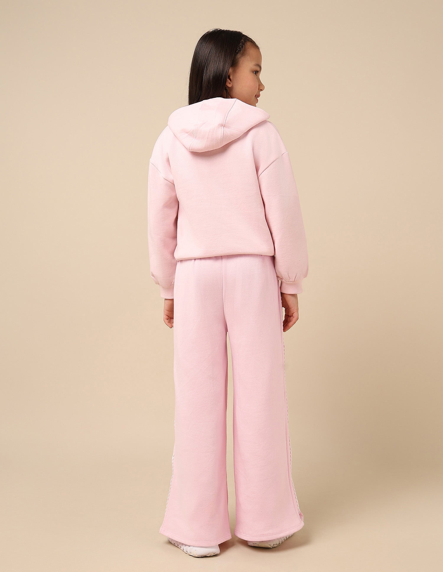 Girls Solid Lace Trim Trousers Light Pink - U.S. POLO ASSN. | Large