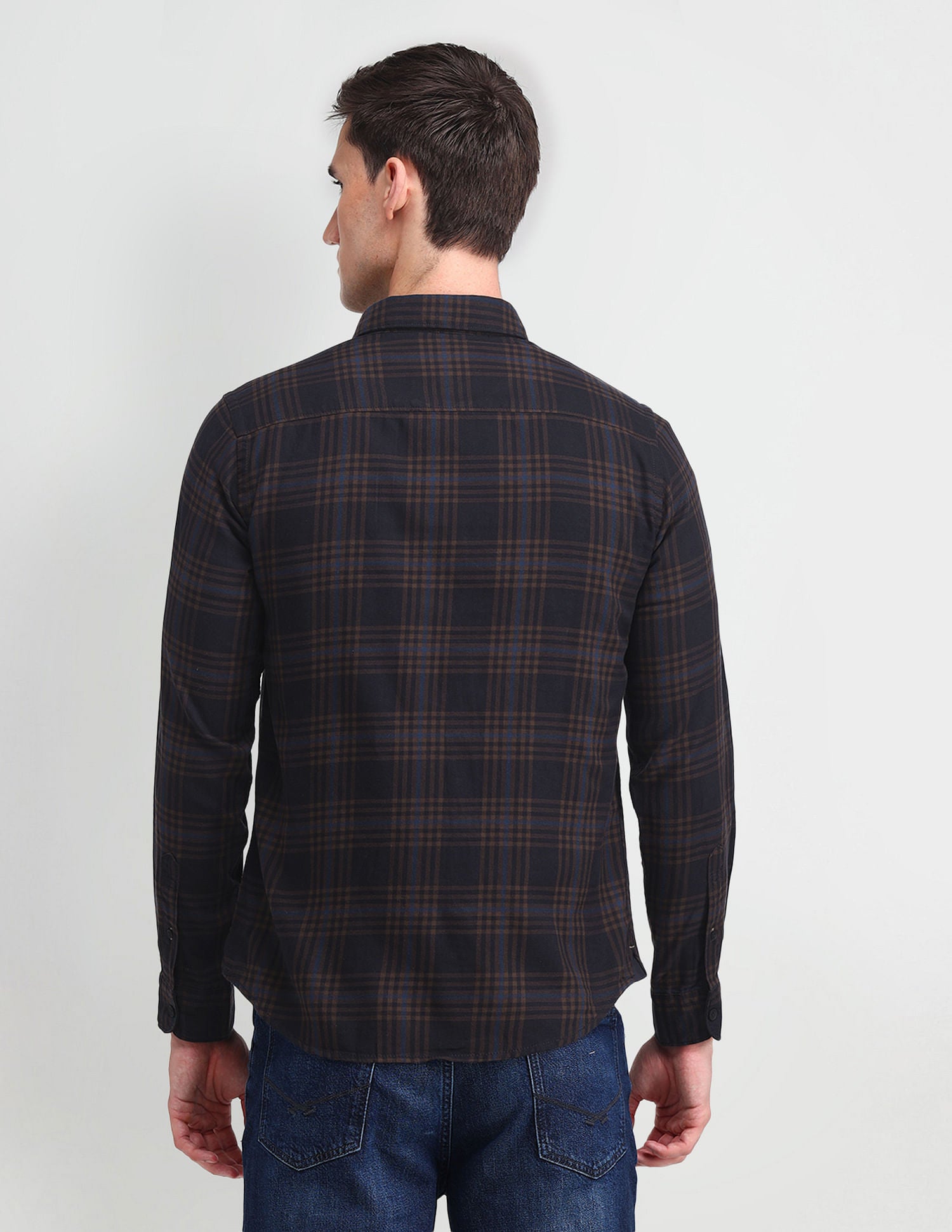 Tartan Check Slim Fit Shirt Brown - U.S. Polo Assn. India | Large