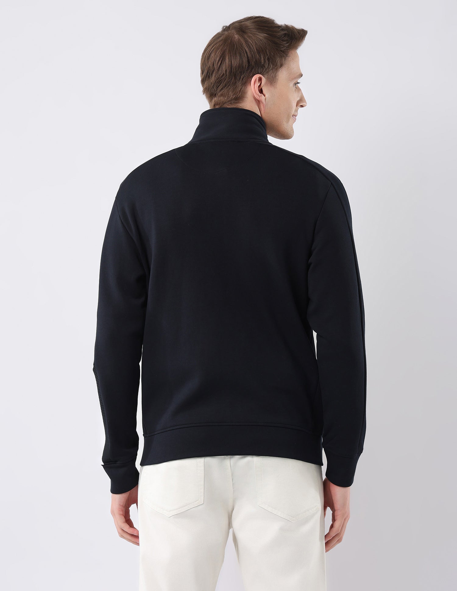 Solid Regular Fit Zipper Sweatshirt Navy - U.S. POLO ASSN. | Large