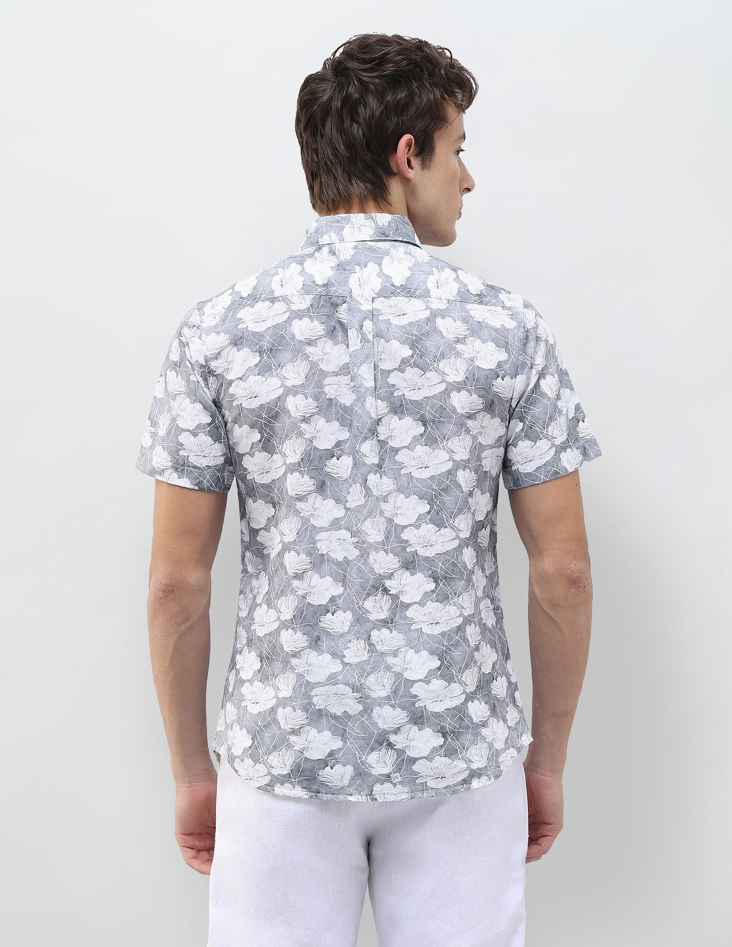 Floral Printed Regular Fit Shirt Grey - U.S. Polo Assn. India | Large