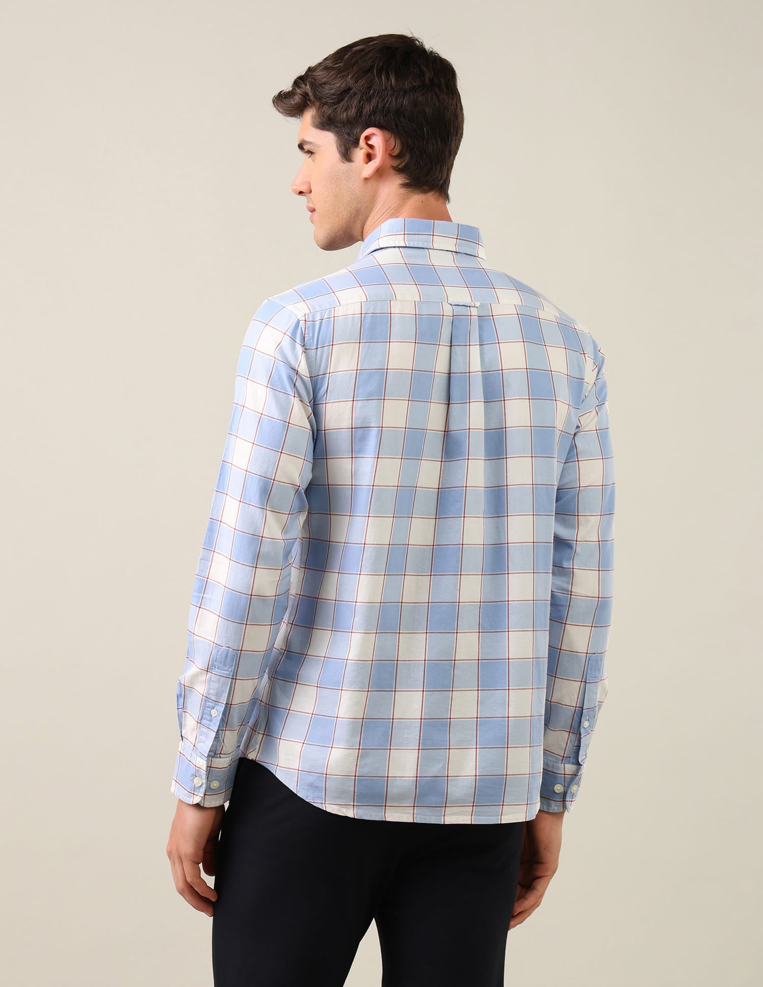 Twill Grid Tattersall Checked Shirt Blue - U.S. Polo Assn. India | Large