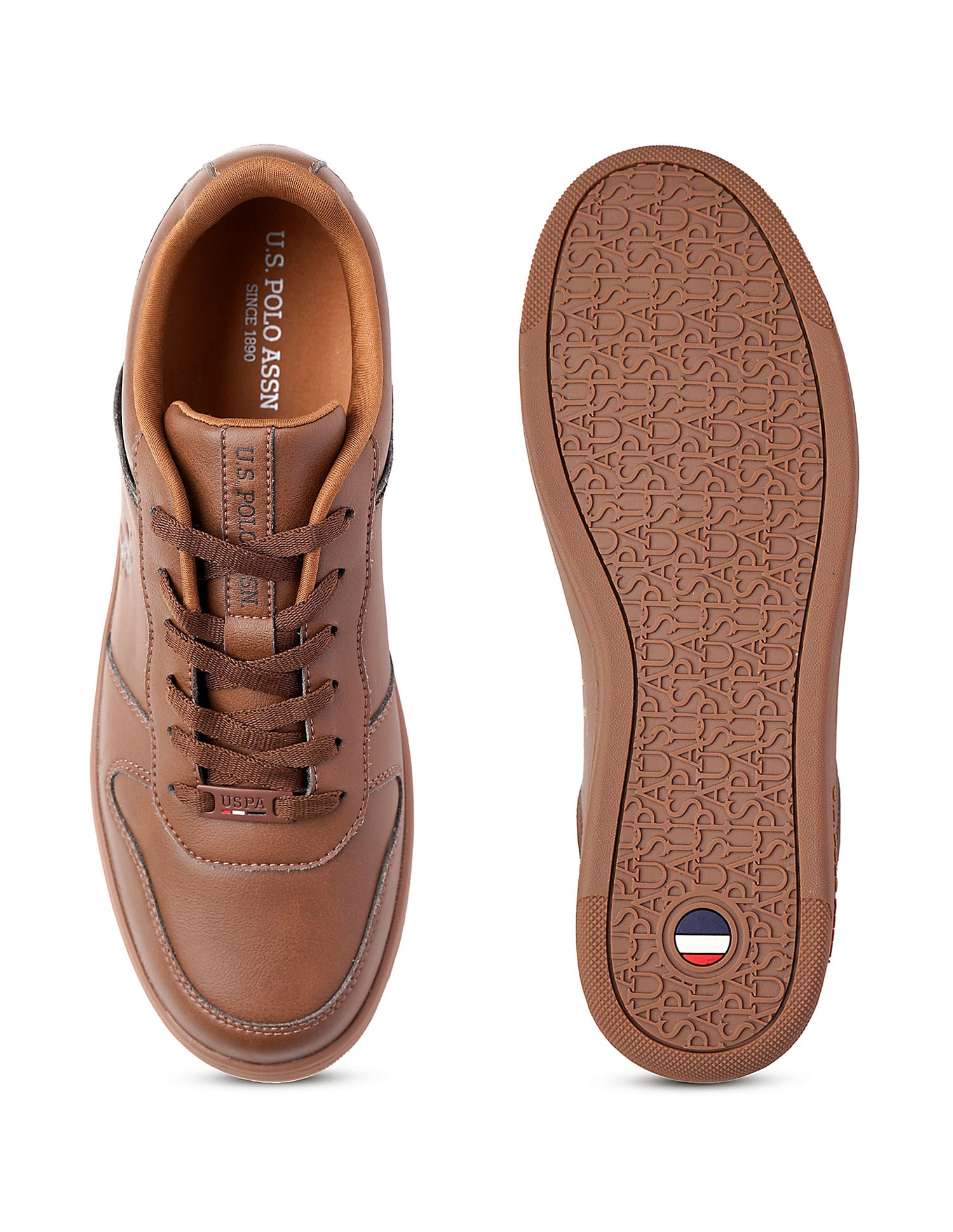 Men Jaxon Brown Retro Court Sneakers Brown - U.S. Polo Assn. India | Large
