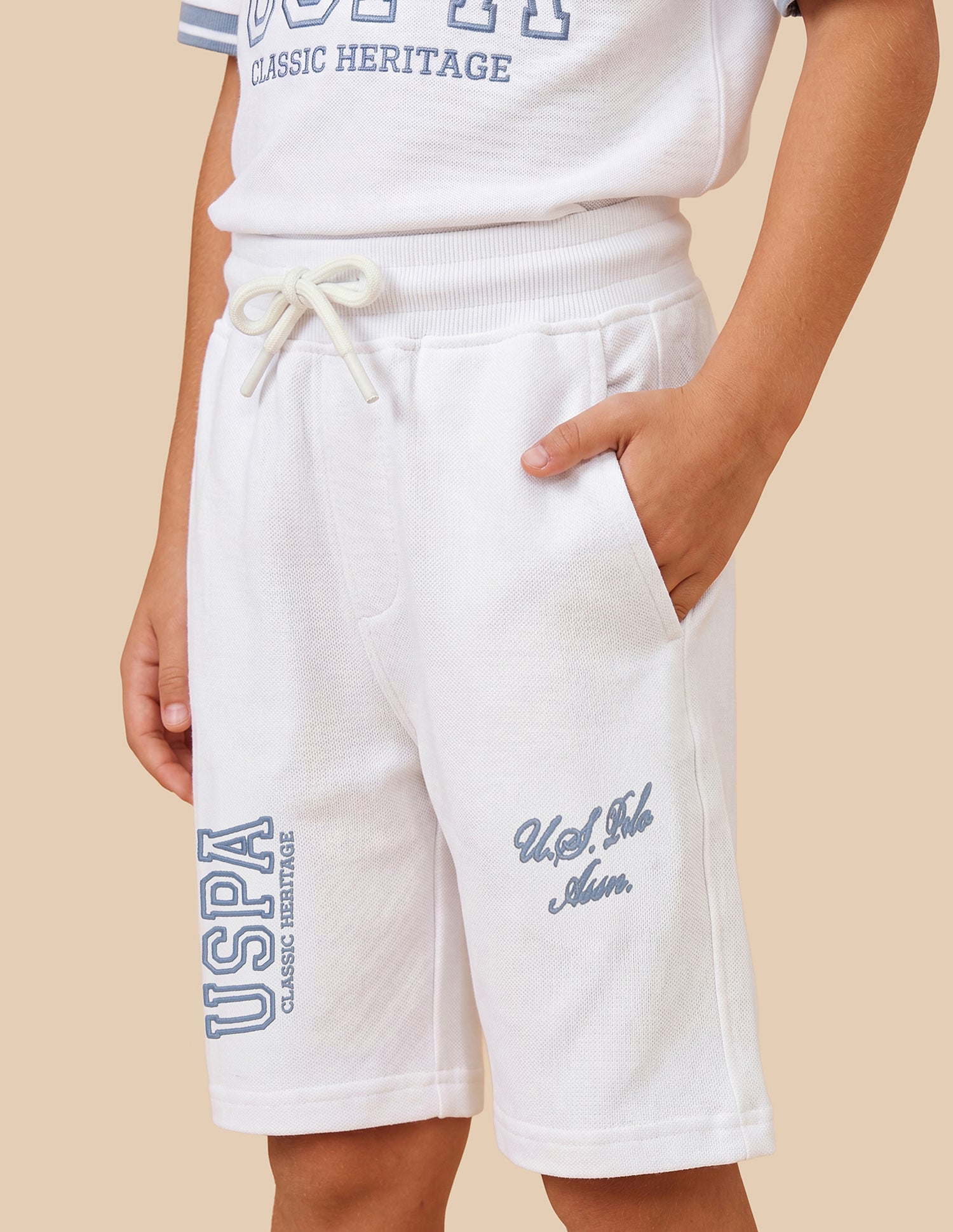 Brand Embroidered Regular Fit Shorts White - U.S. Polo Assn. India | Large