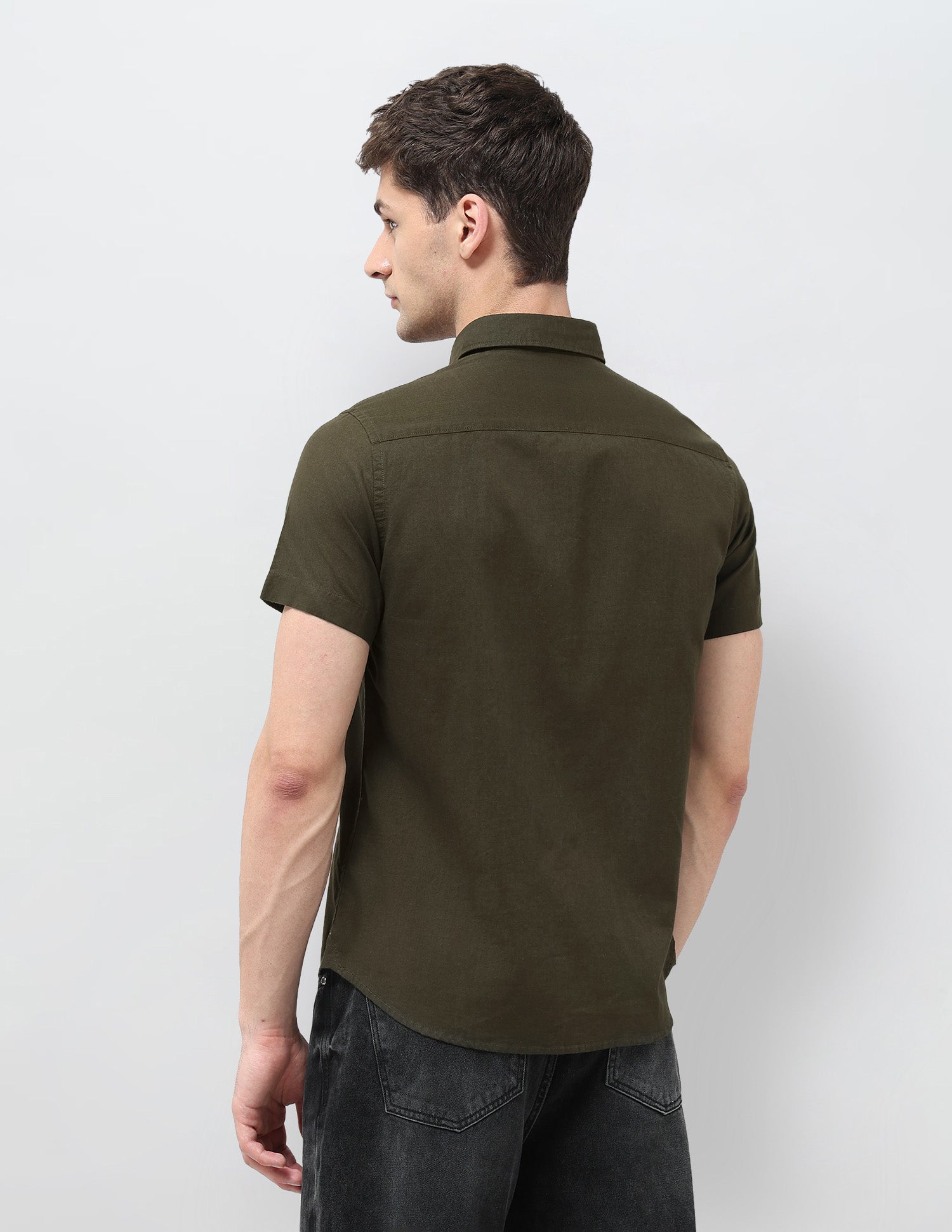 Regular Fit Solid Shirt Brown - U.S. Polo Assn. India | Large