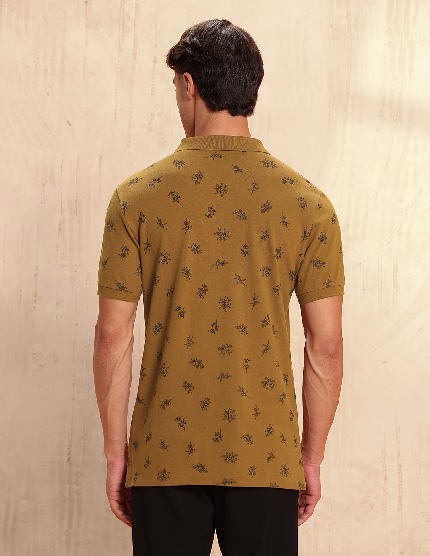 Slim Fit Floral Printed Polo Shirt Dark Brown - U.S. POLO ASSN. | Large