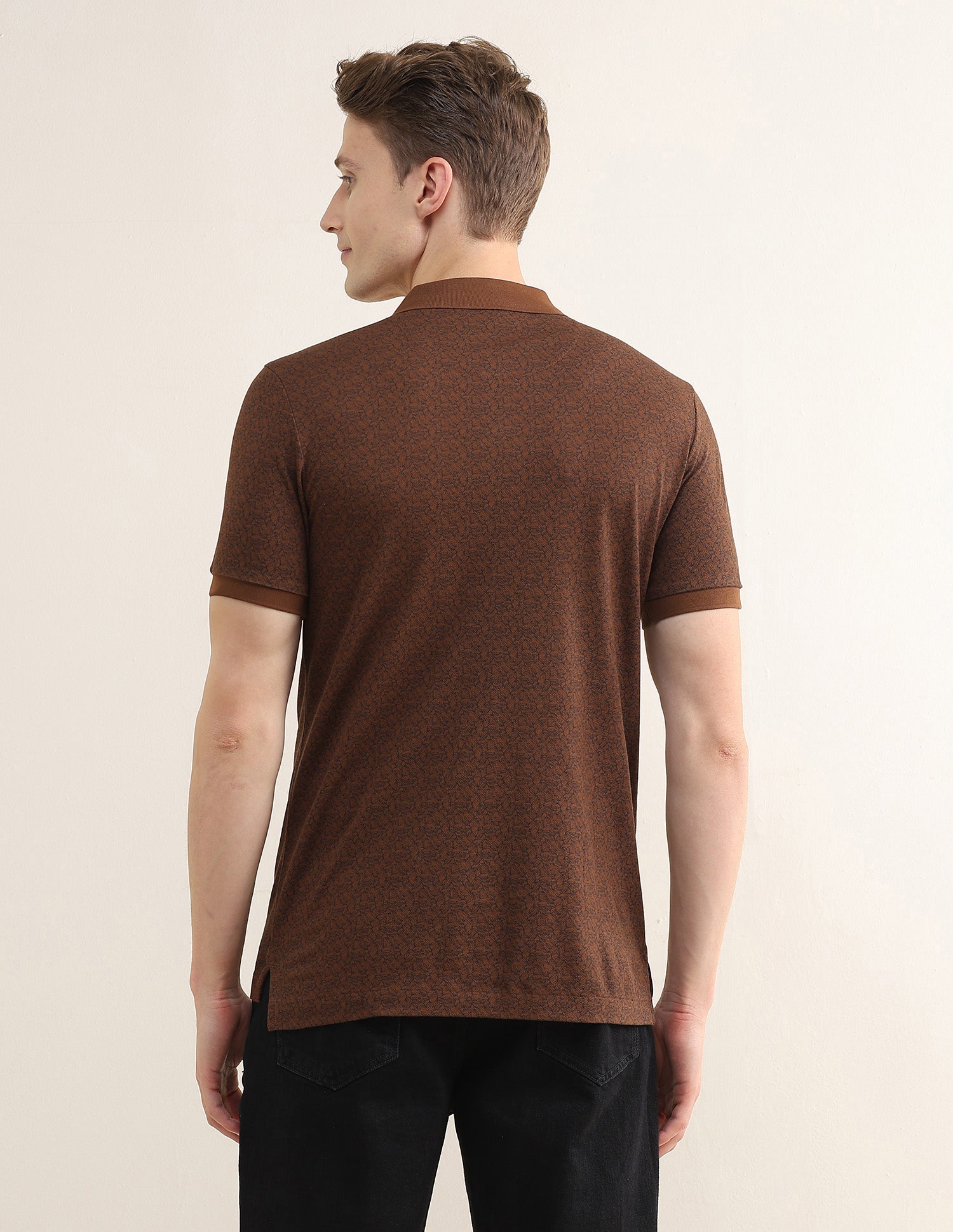 Tropical Printed Slim Fit Polo Shirt Rust - U.S. Polo Assn. India | Large