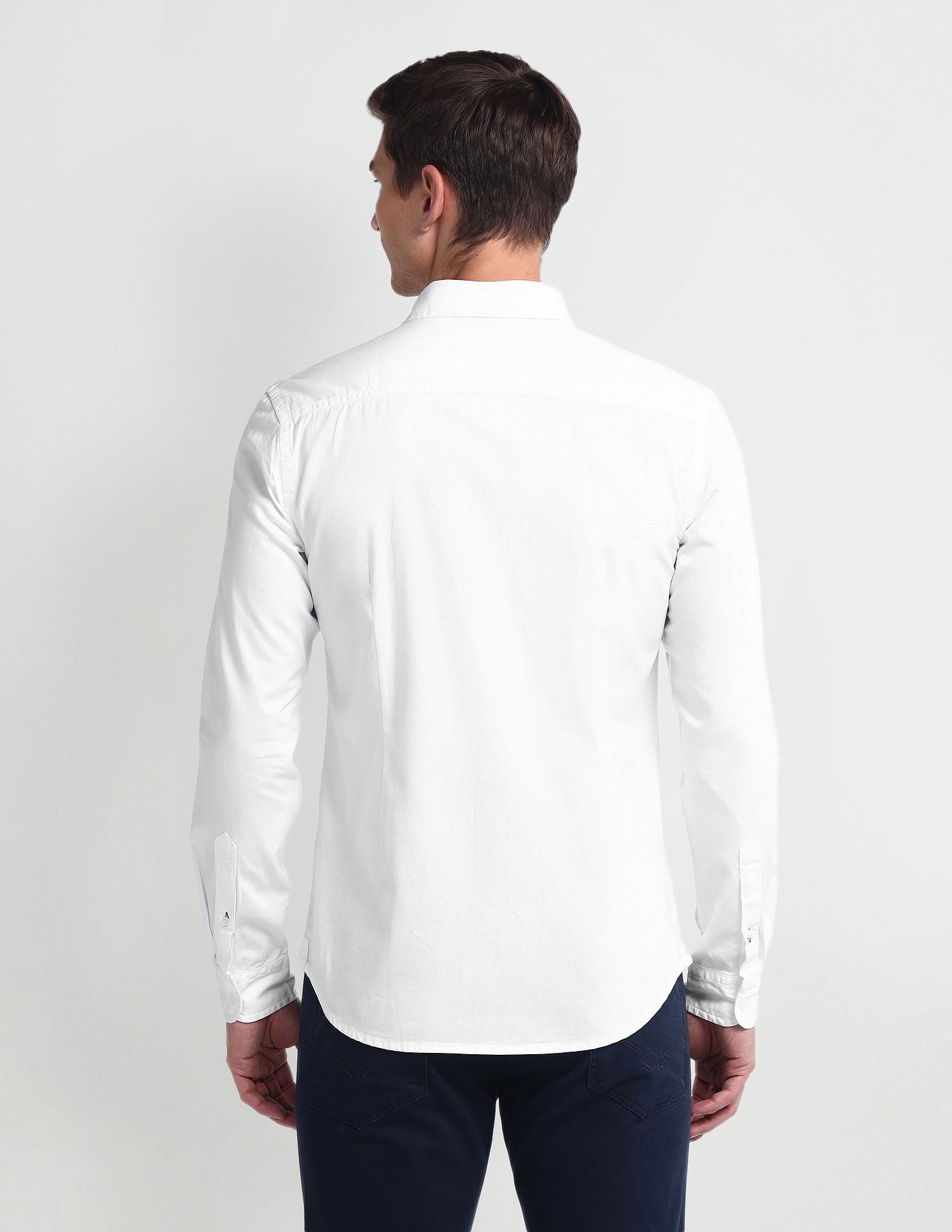 Semi Cutaway Collar Slim Fit Shirt White - U.S. Polo Assn. India | Large