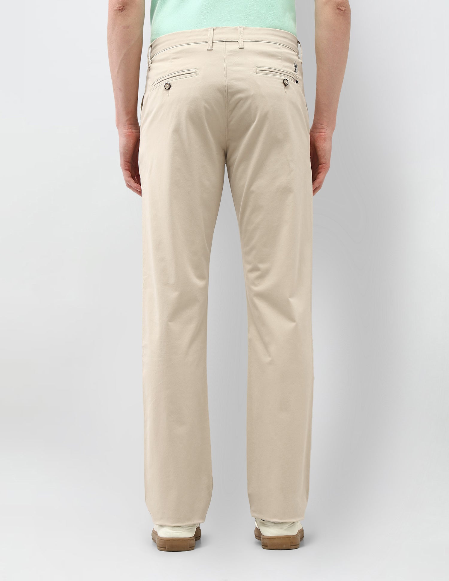 Riley Straight Fit Satin Trousers Beige - U.S. Polo Assn. India | Large