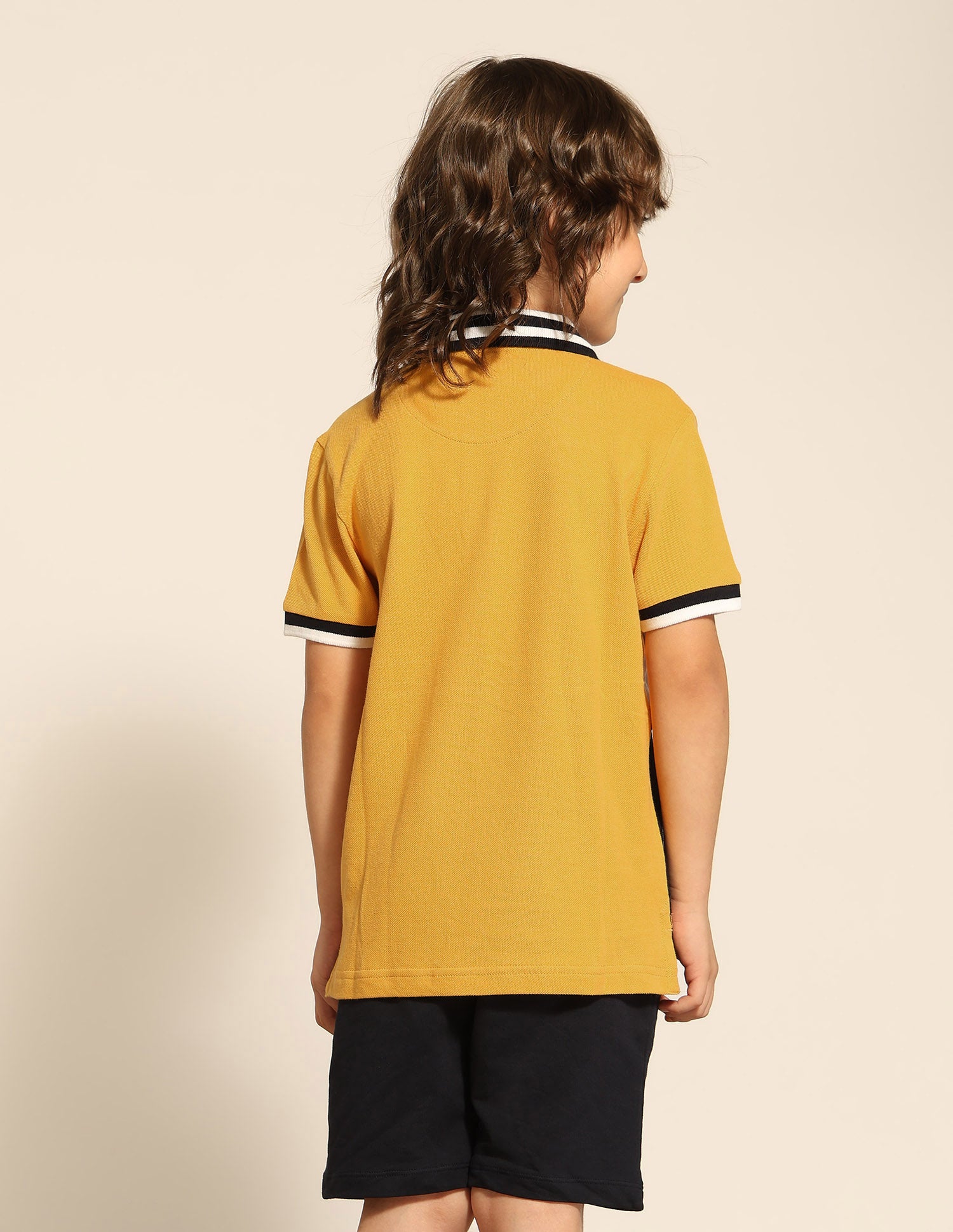 Boys Colour Blocked Pure Cotton Polo Shirt Yellow - U.S. POLO ASSN. | Large