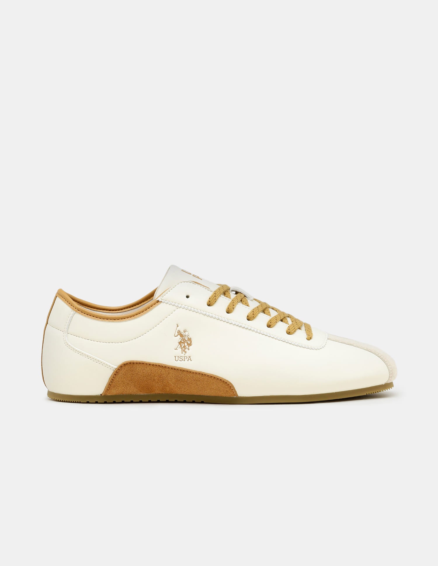 Men Contrast Lace Ups Rush Sneakers Beige - U.S. Polo Assn. India | Large