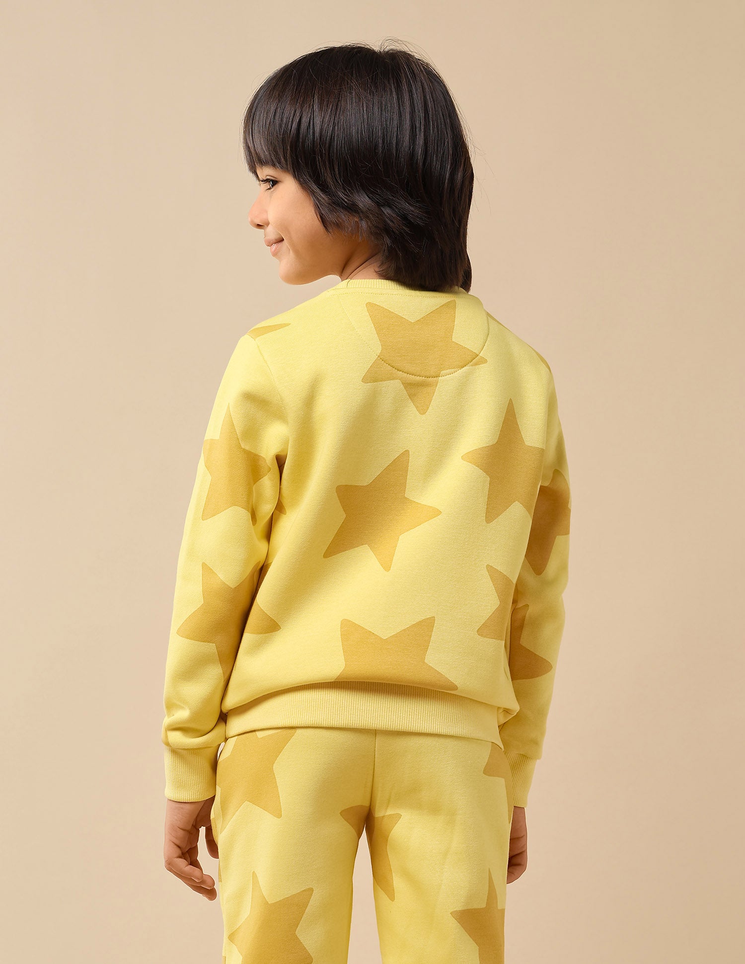 Boys Geometric Starred Regular Fit Sweatshirt Yellow - U.S. POLO ASSN. | Large