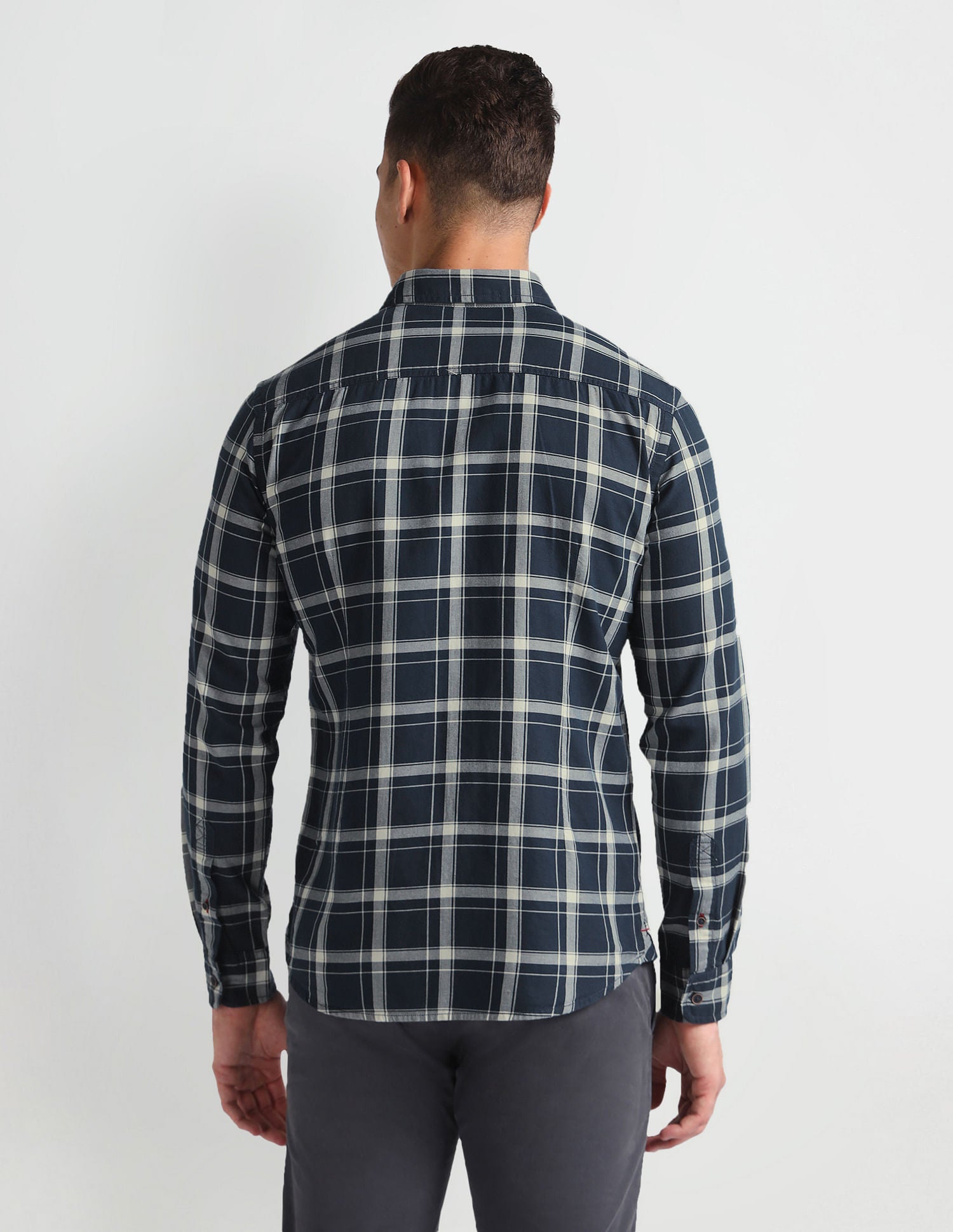 Tartan Check Slim Shirt Navy - U.S. Polo Assn. India | Large