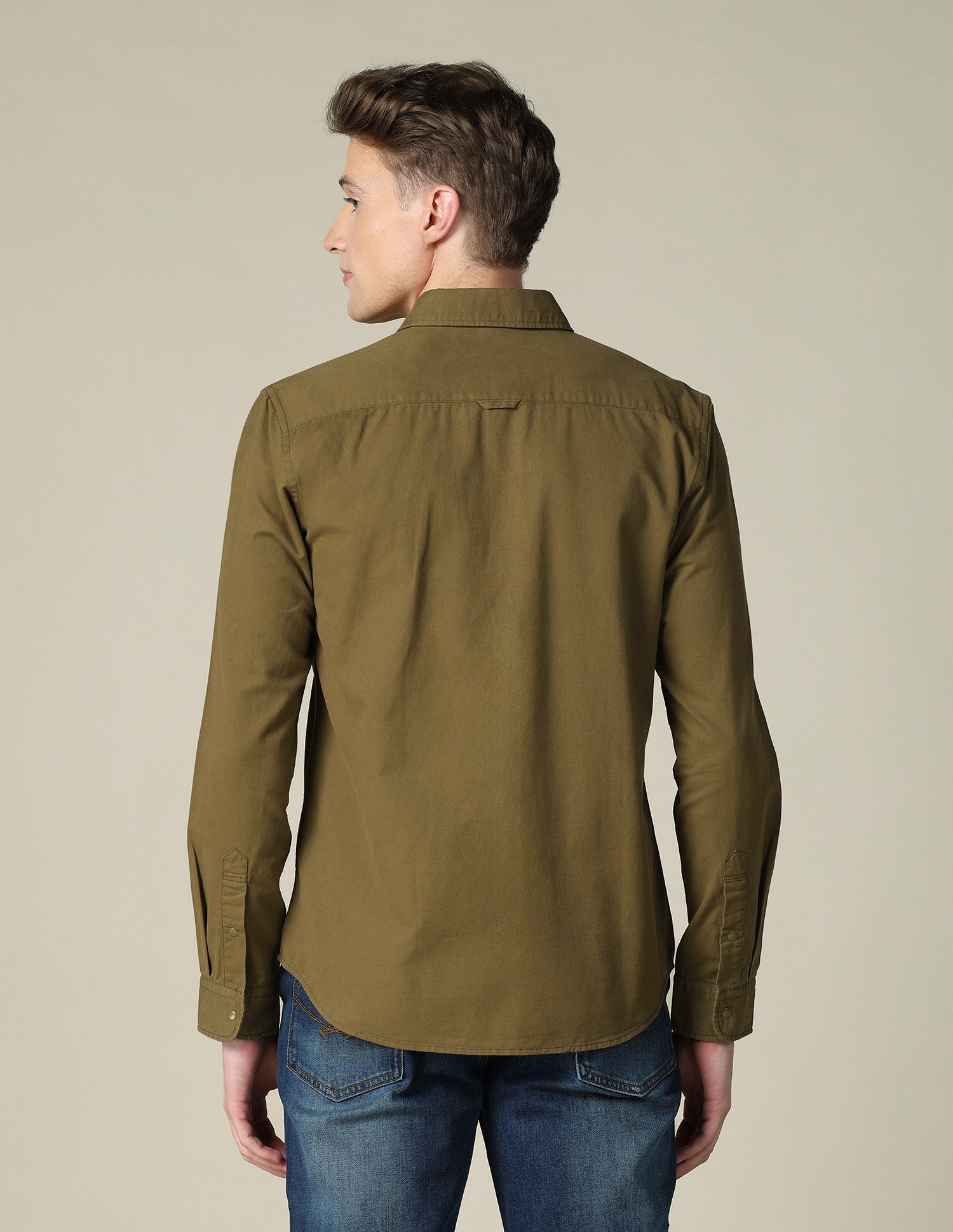 Solid Twill Shacket Khaki - U.S. POLO ASSN. | Large