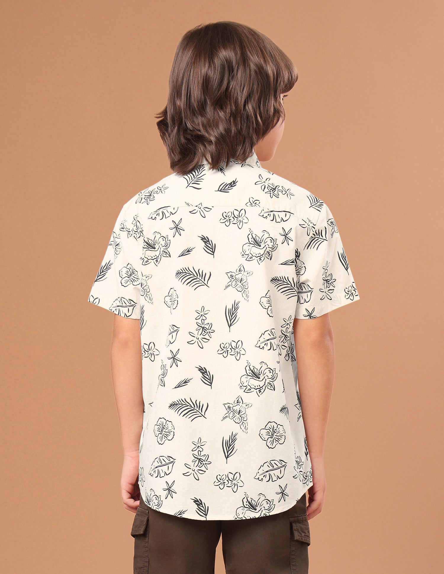 Floral Printed Regular Fit Shirt Beige - U.S. Polo Assn. India | Large
