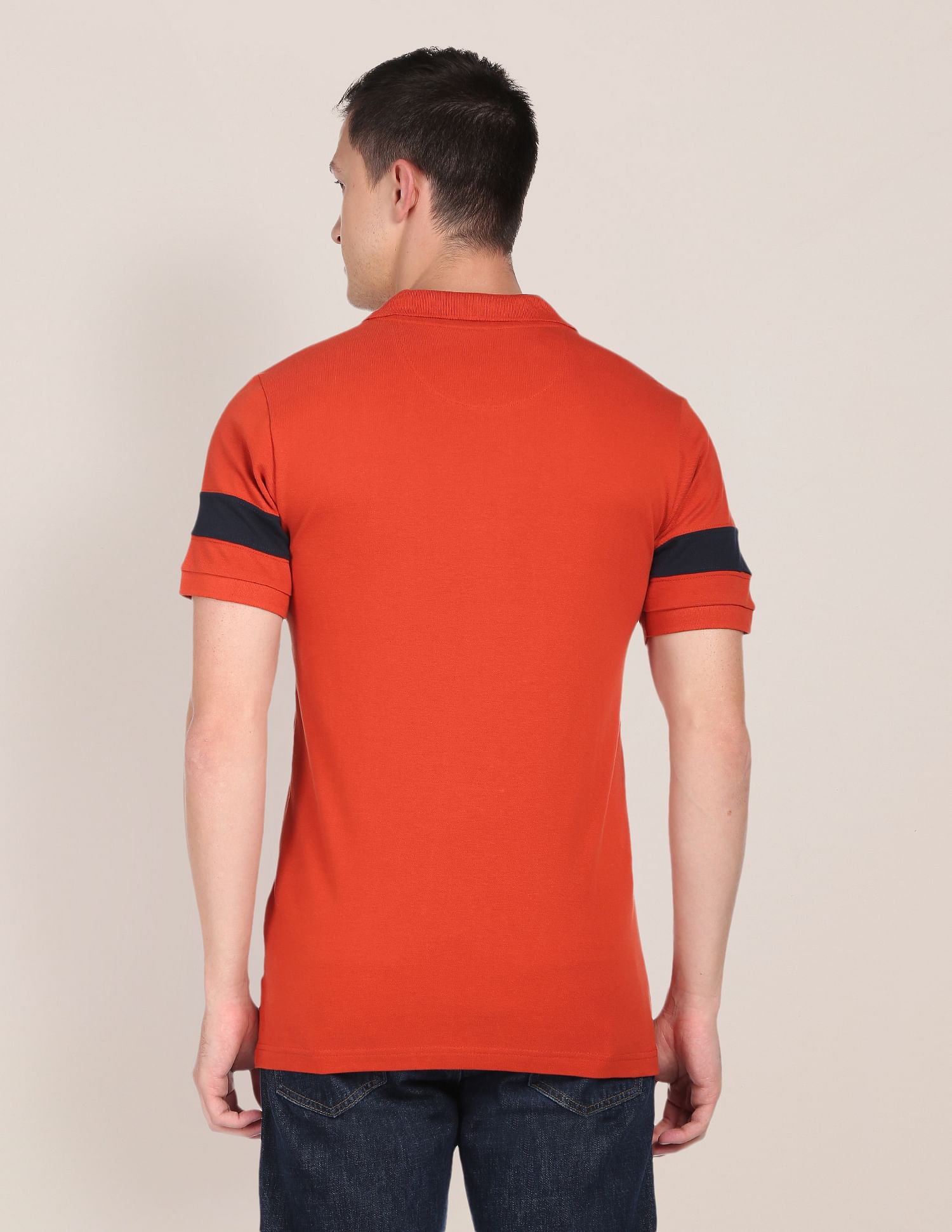 Horizontal Stripe Cotton Polo Shirt Rust - U.S. POLO ASSN. | Large