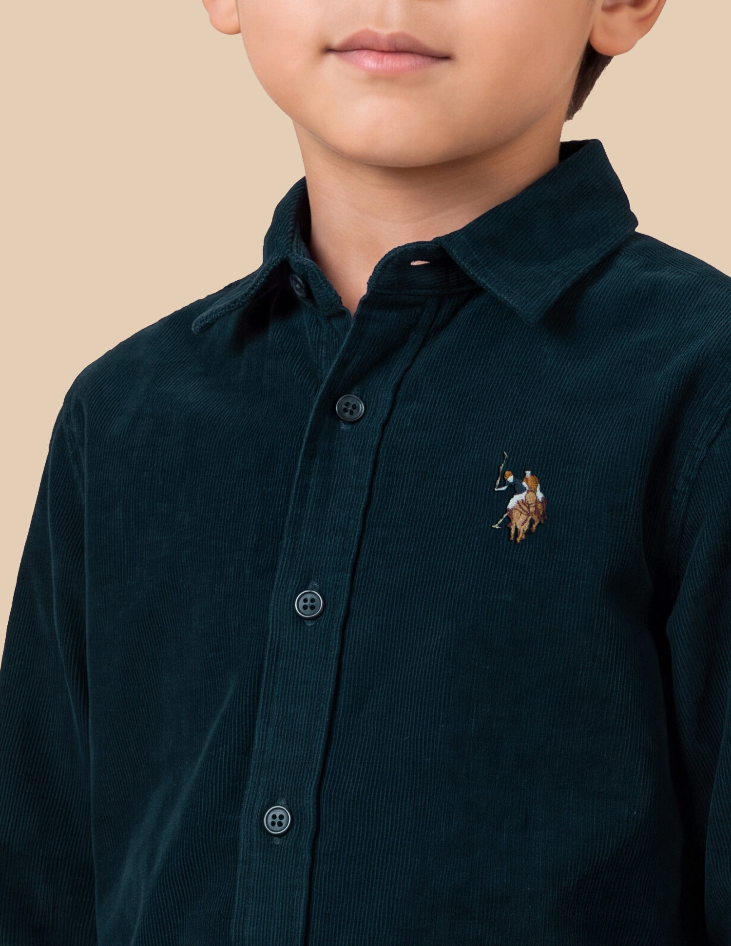Corduroy Regular Fit Shirt Green - U.S. Polo Assn. India | Large