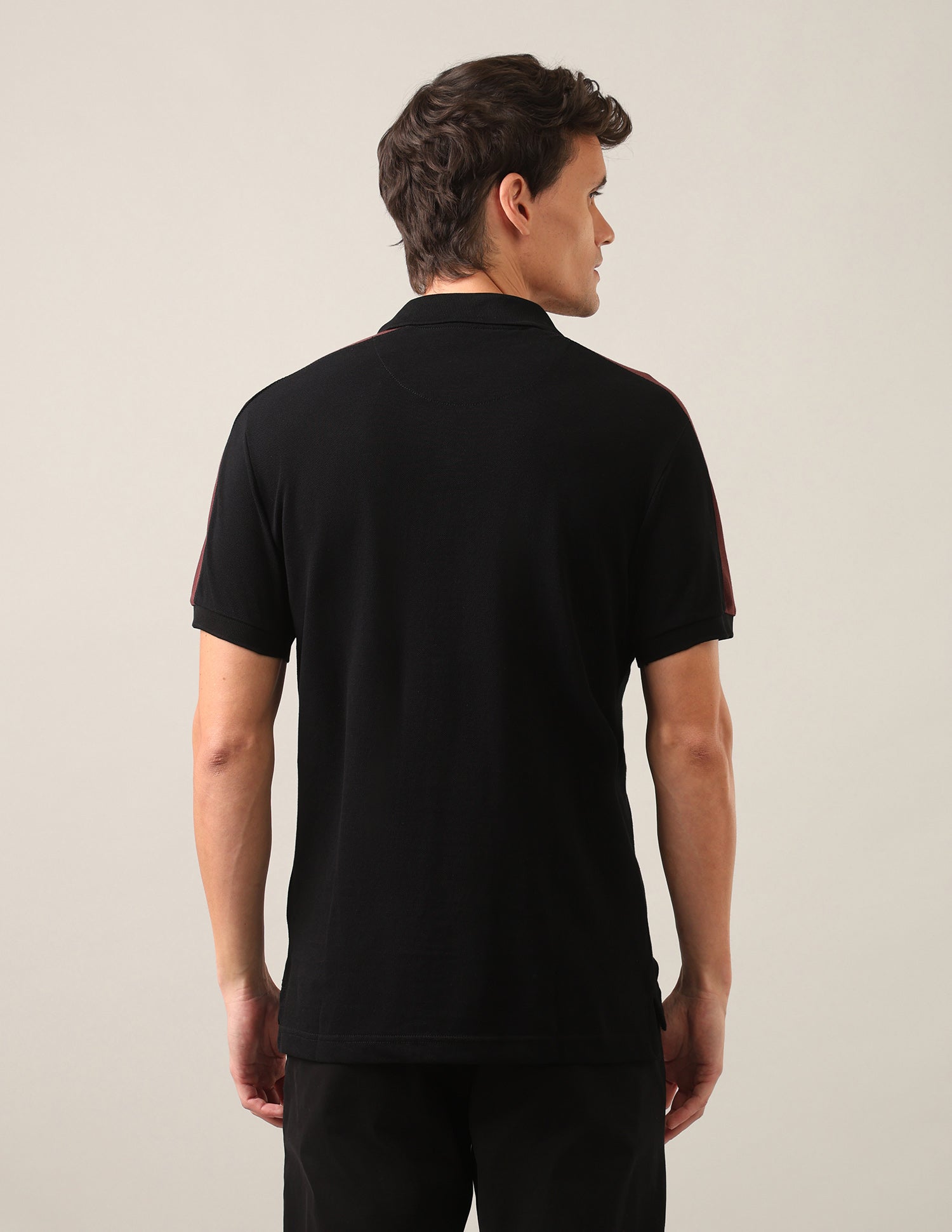 Solid Slim Fit Polo Shirt Black - U.S. Polo Assn. India | Large