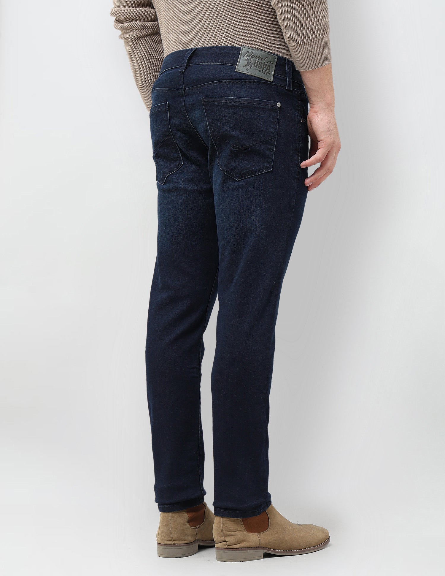 Brandon Slim Tapered Fit Blue Jeans Dark Blue - U.S. POLO ASSN. | Large