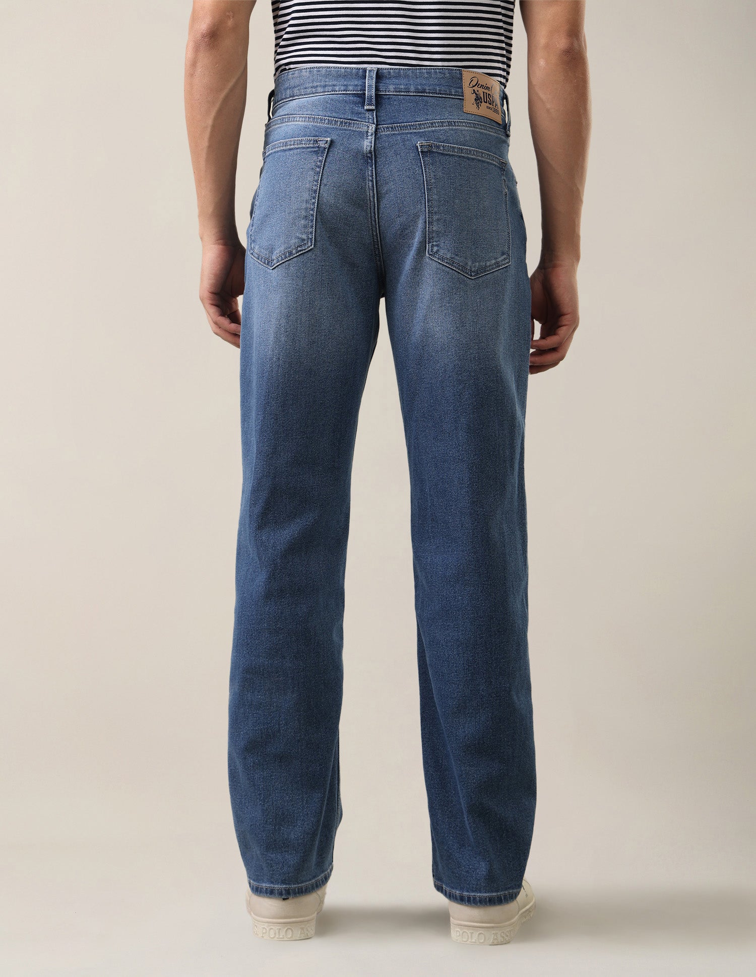Shawn Relaxed Fit Blue Jeans Mid Blue - U.S. Polo Assn. India | Large