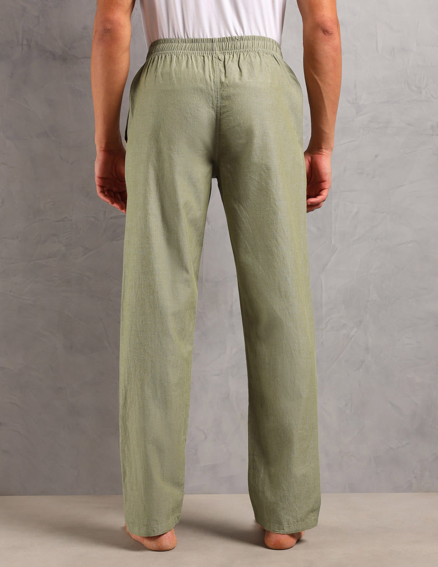 Heathered Pure Cotton I658 Lounge Pants - Pack Of 1 Green Chambray - U.S. Polo Assn. India | Large