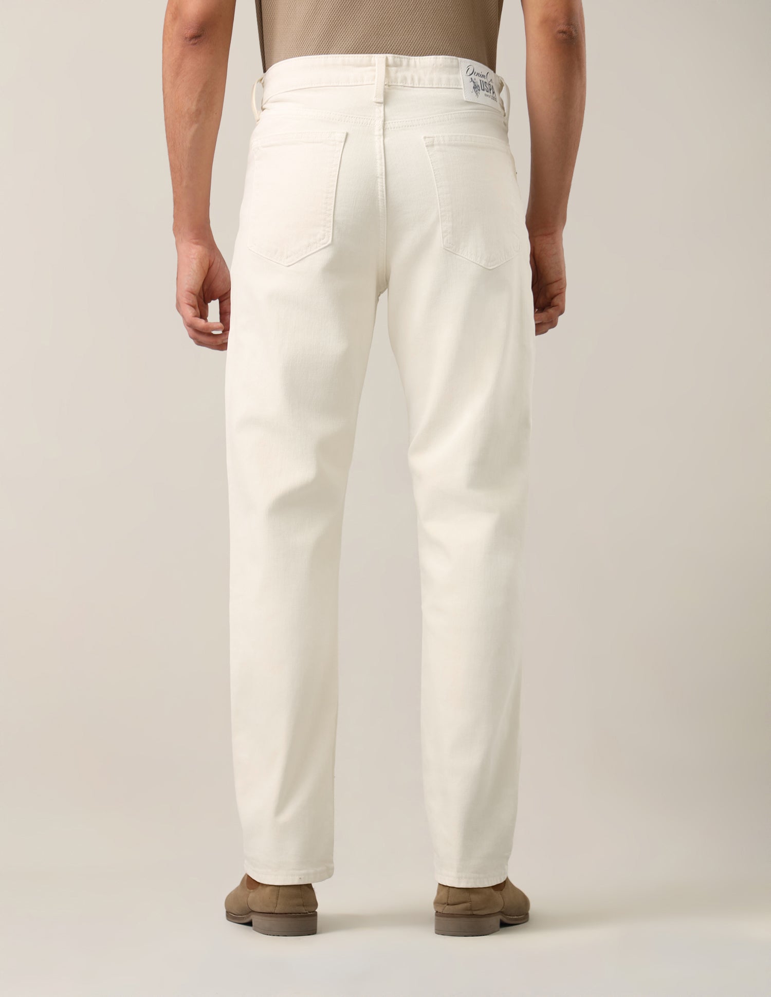 Shawn Relaxed Fit White Jeans Off White - U.S. Polo Assn. India | Large