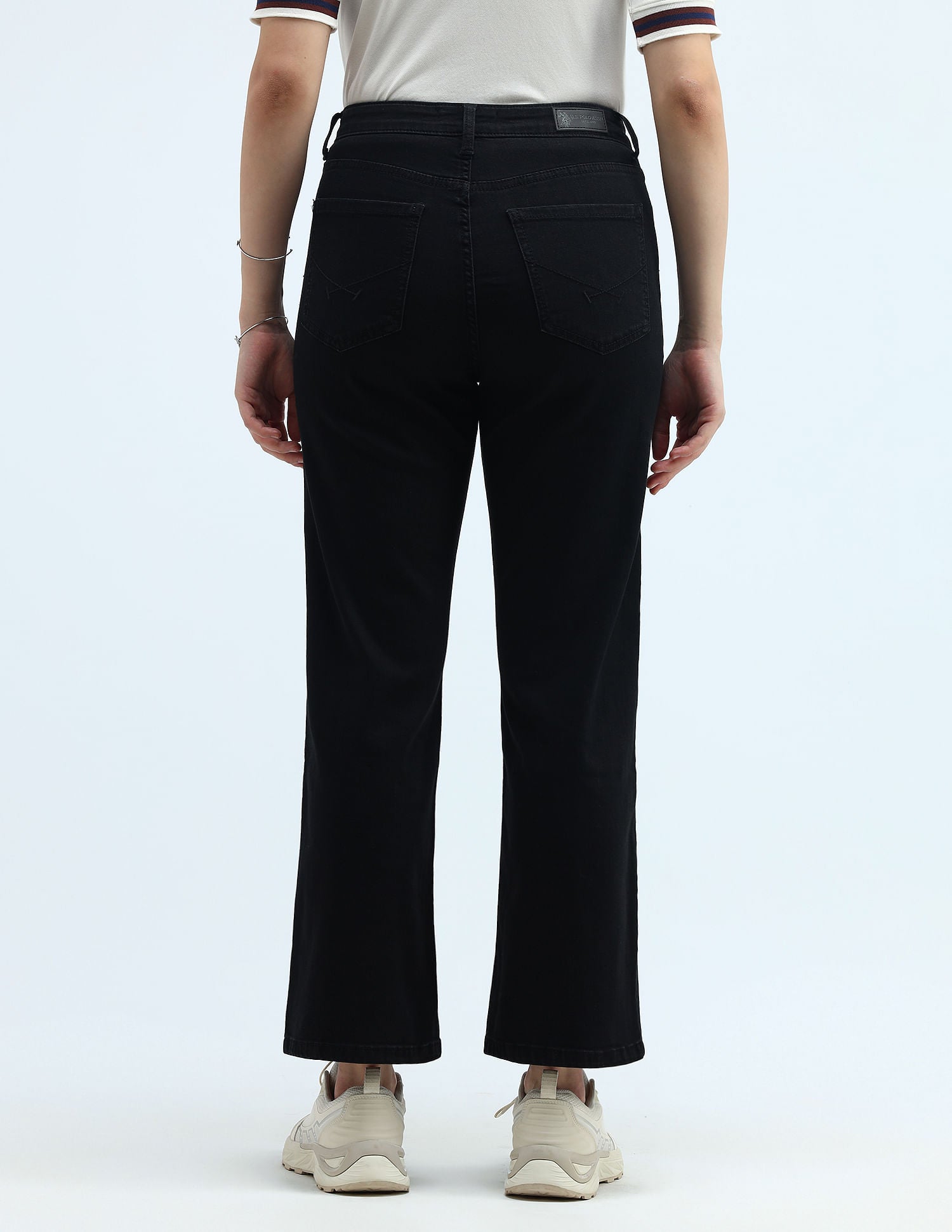 High Rise Wide Leg Jeans Black - U.S. POLO ASSN. | Large