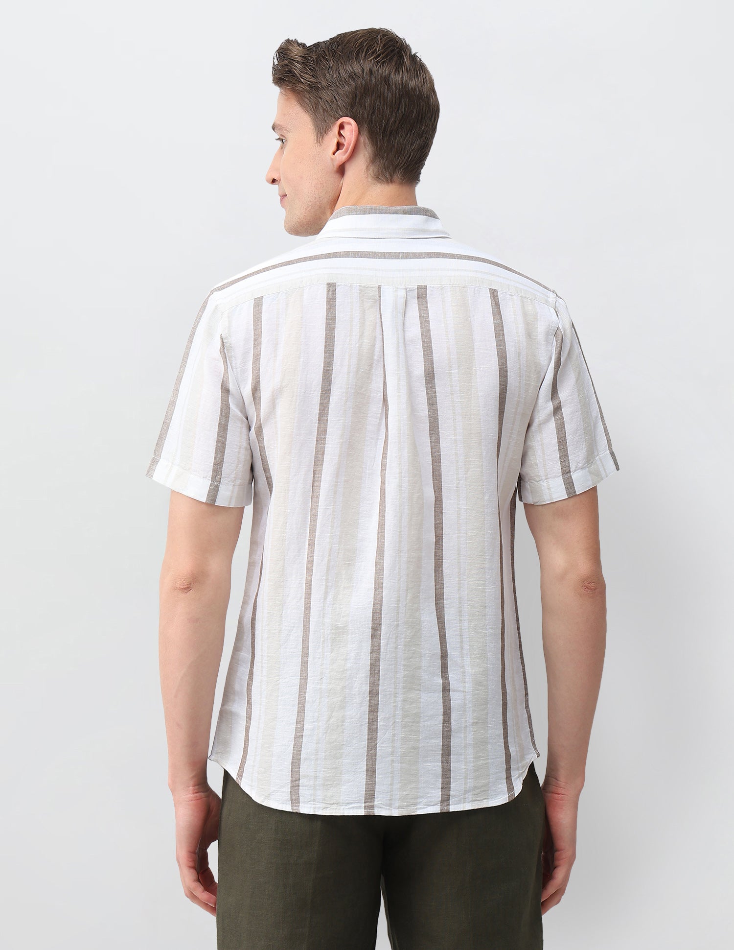 Pacho X Vertical Striped Regular Fit Shirt Ivory - U.S. Polo Assn. India | Large