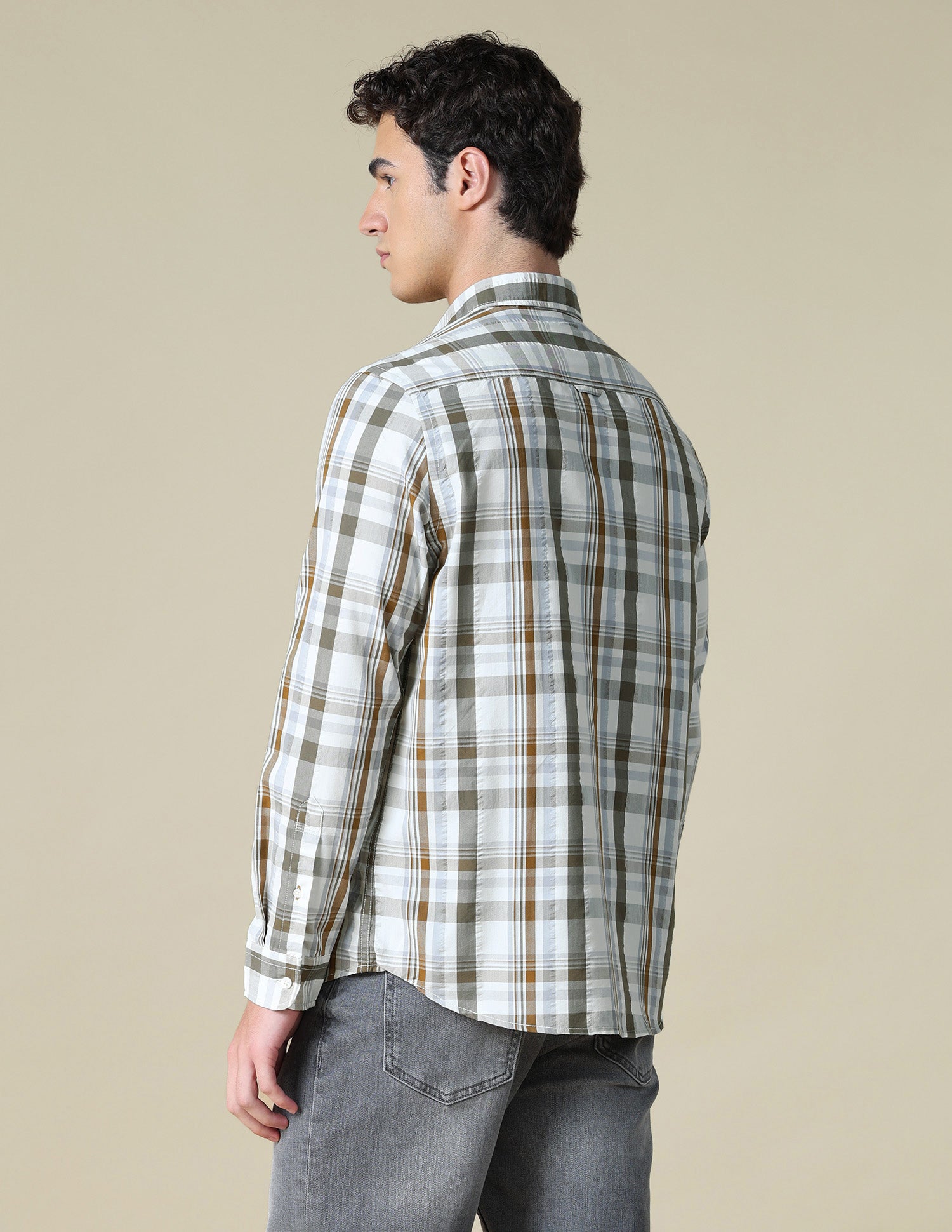 Plaid Checked Seersucker Shirt Green - U.S. Polo Assn. India | Large