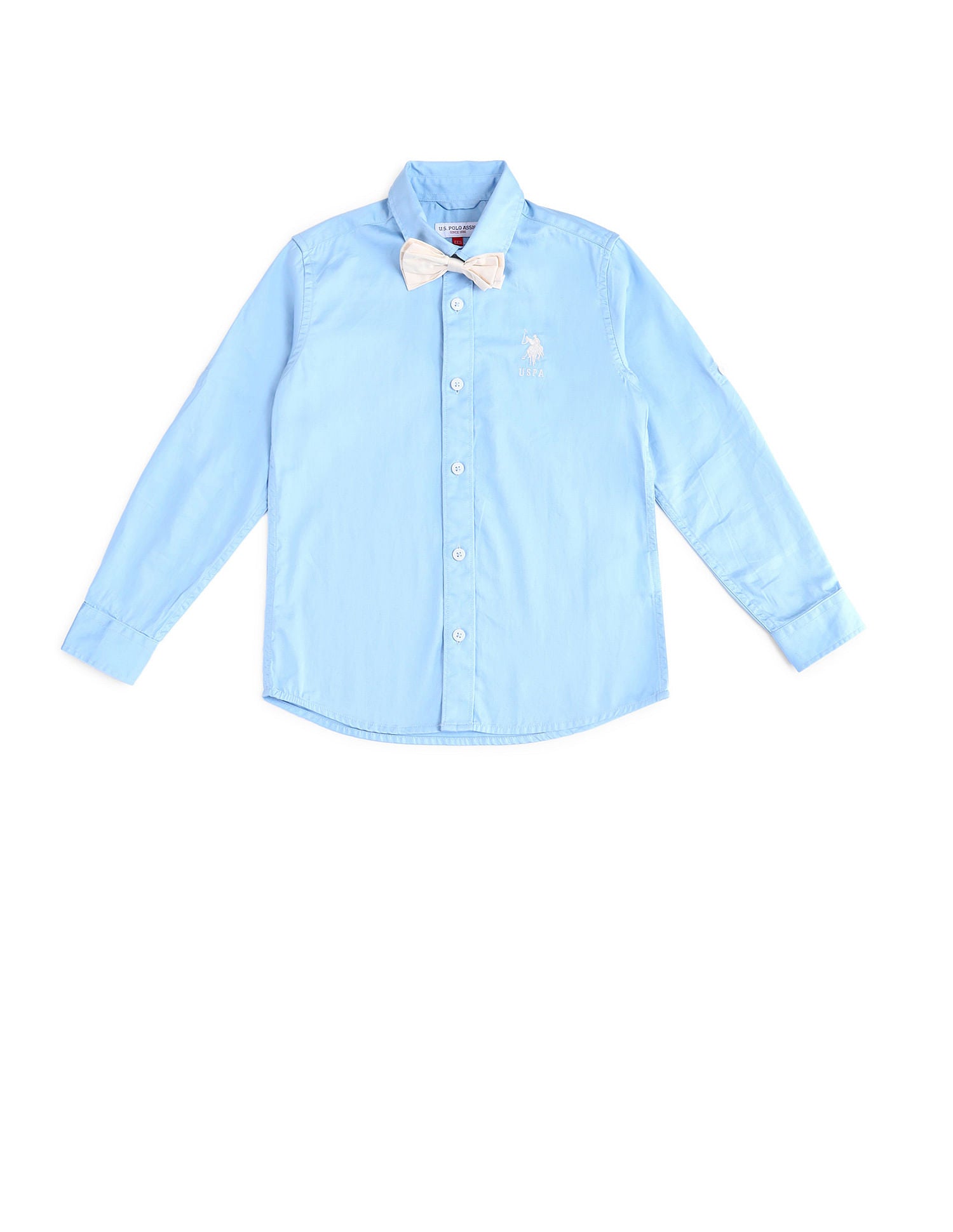Dobby Regular Fit Solid Shirt Light Blue - U.S. POLO ASSN. | Large