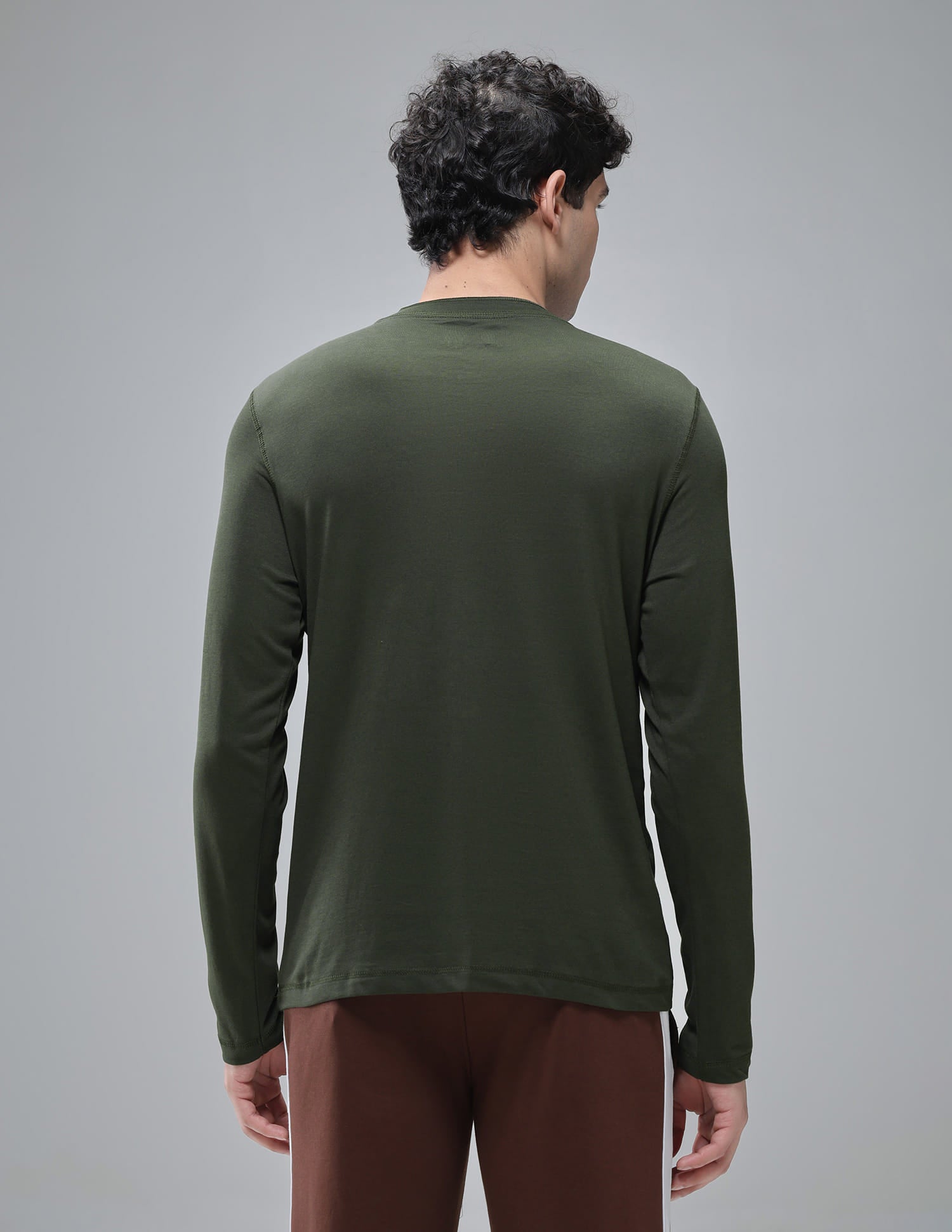 Comfort Fit Cotton I694 Henley Lounge T-Shirt - Pack Of 1 Olive - U.S. Polo Assn. India | Large