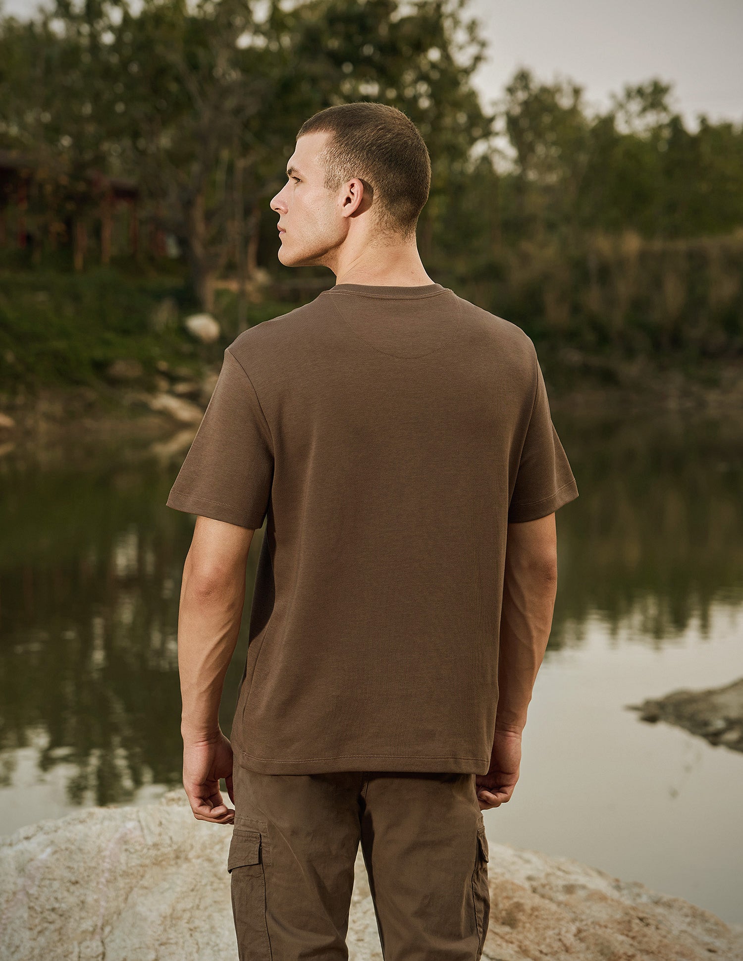 Relaxed Fit Pure Cotton T-Shirt Brown - U.S. Polo Assn. India | Large