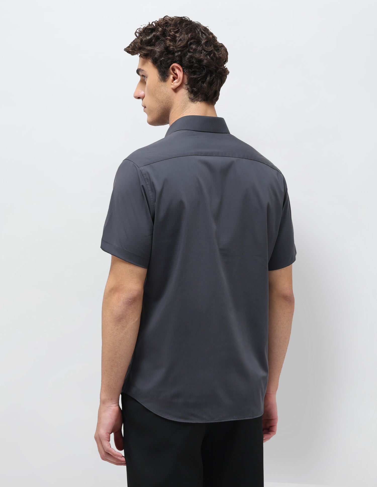 Solid Regular Fit Shirt Dark Grey - U.S. Polo Assn. India | Large