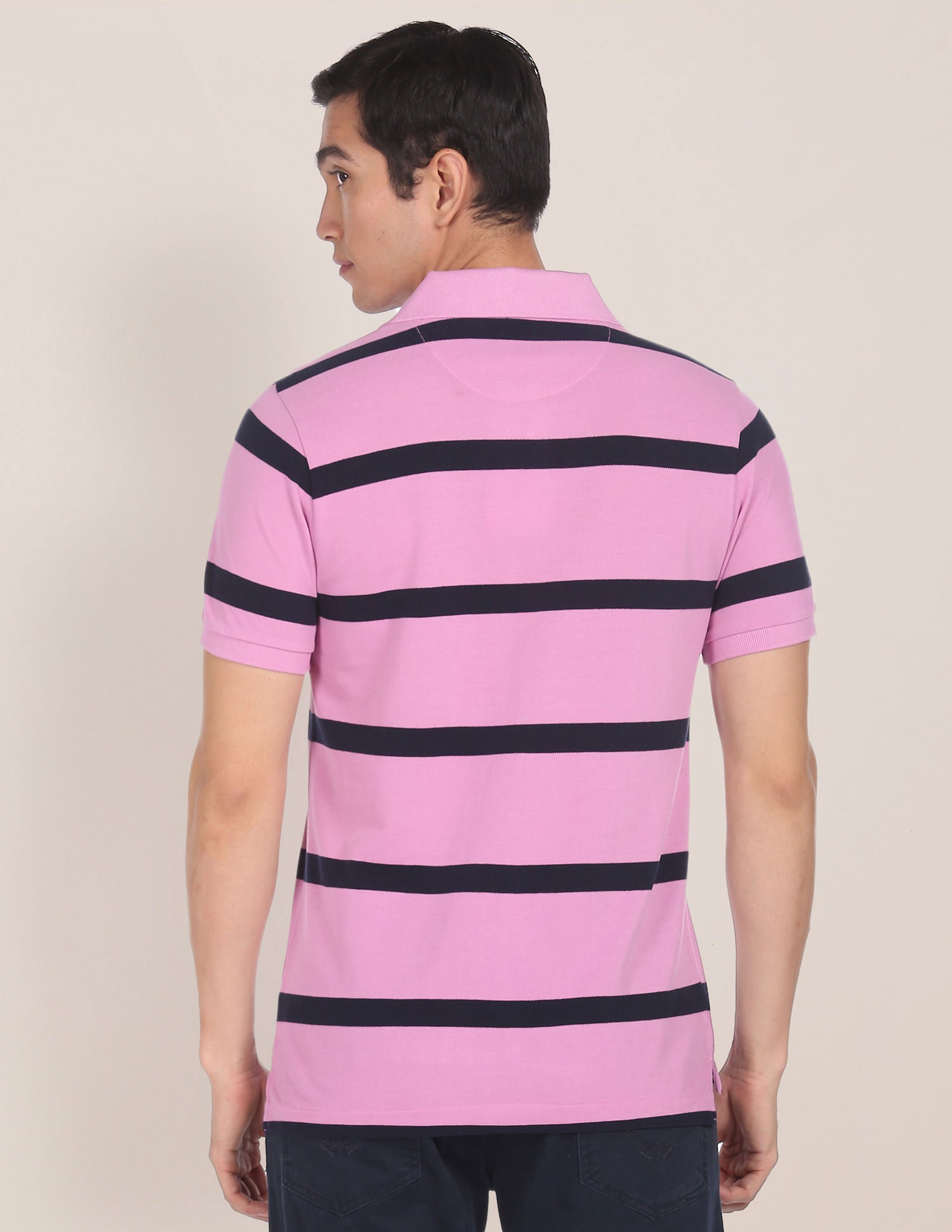 Striped Pique Polo Shirt Lilac - U.S. Polo Assn. India | Large