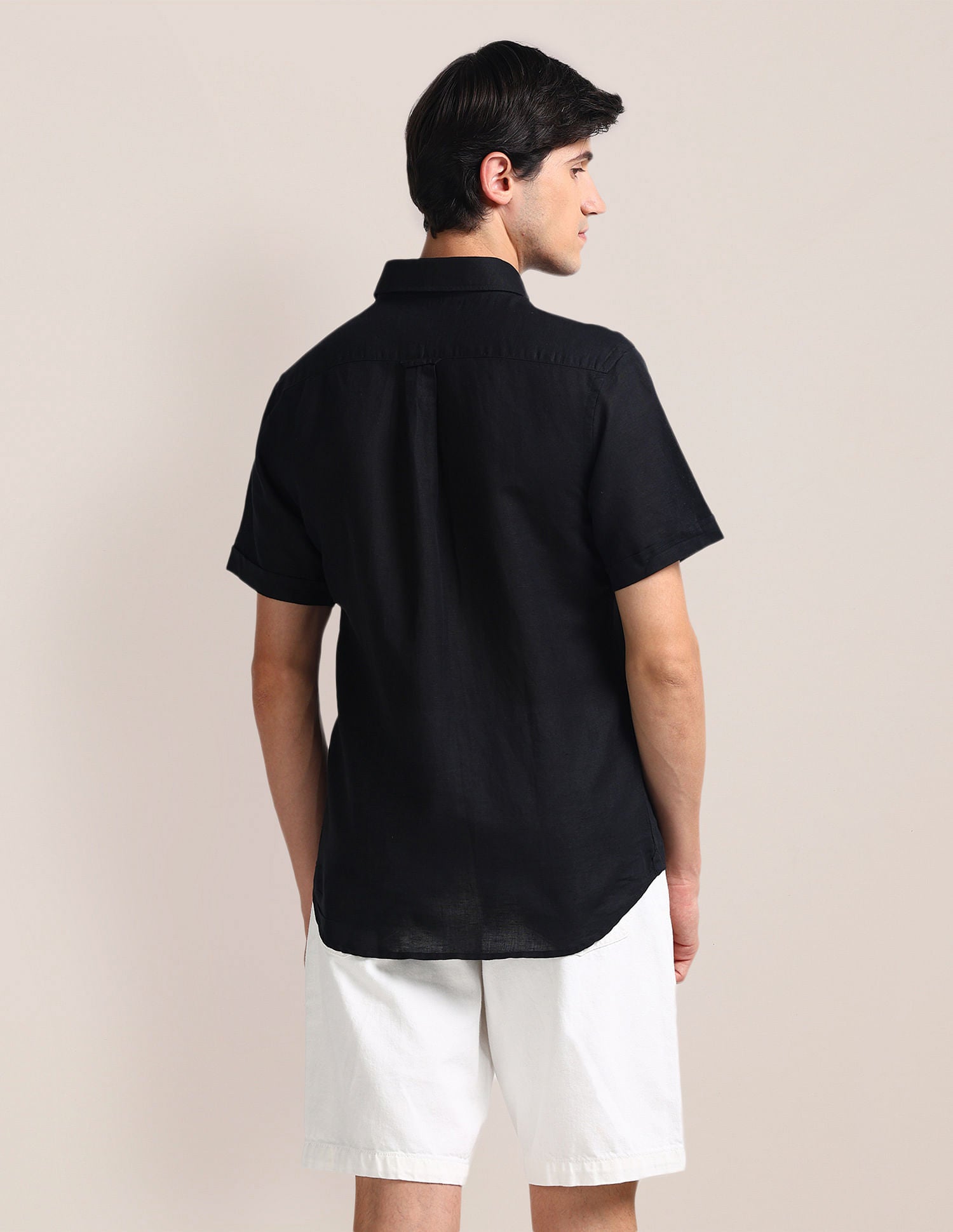 Tailored Fit Linen Shirt Black - U.S. POLO ASSN. | Large