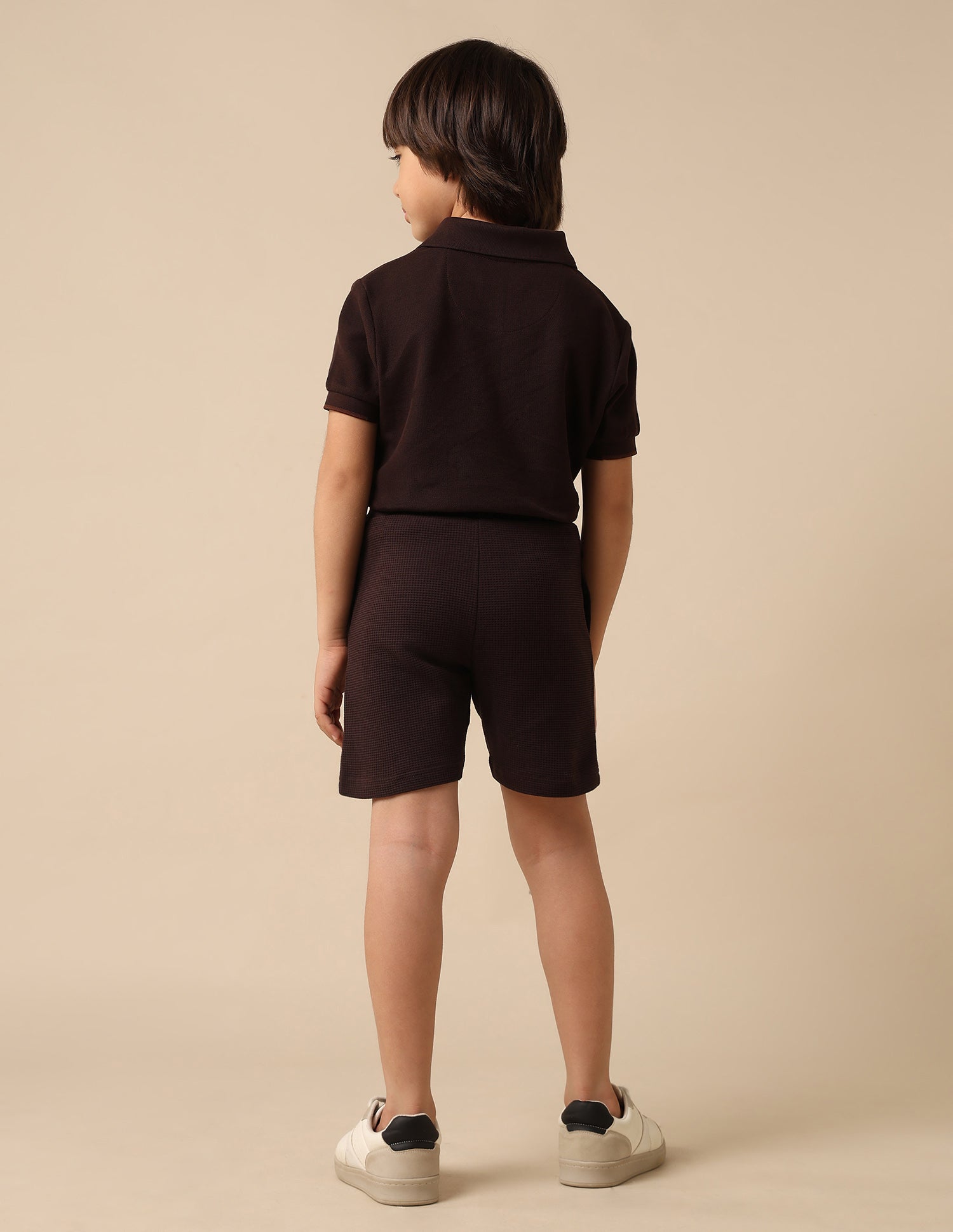 Boys Textured Regular Fit Shorts Dark Brown - U.S. POLO ASSN. | Large