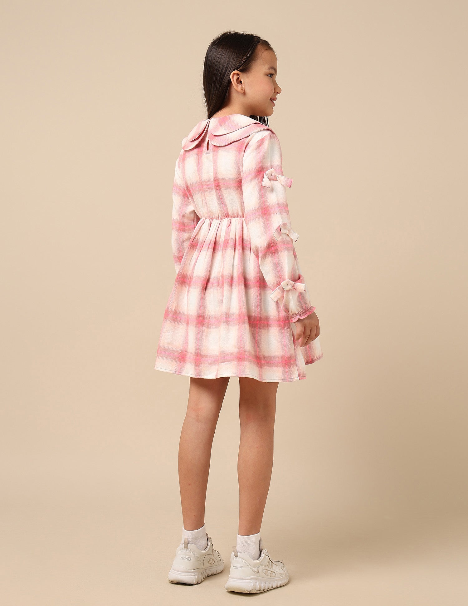 Girls Checked A-Line Dress Pink - U.S. POLO ASSN. | Large