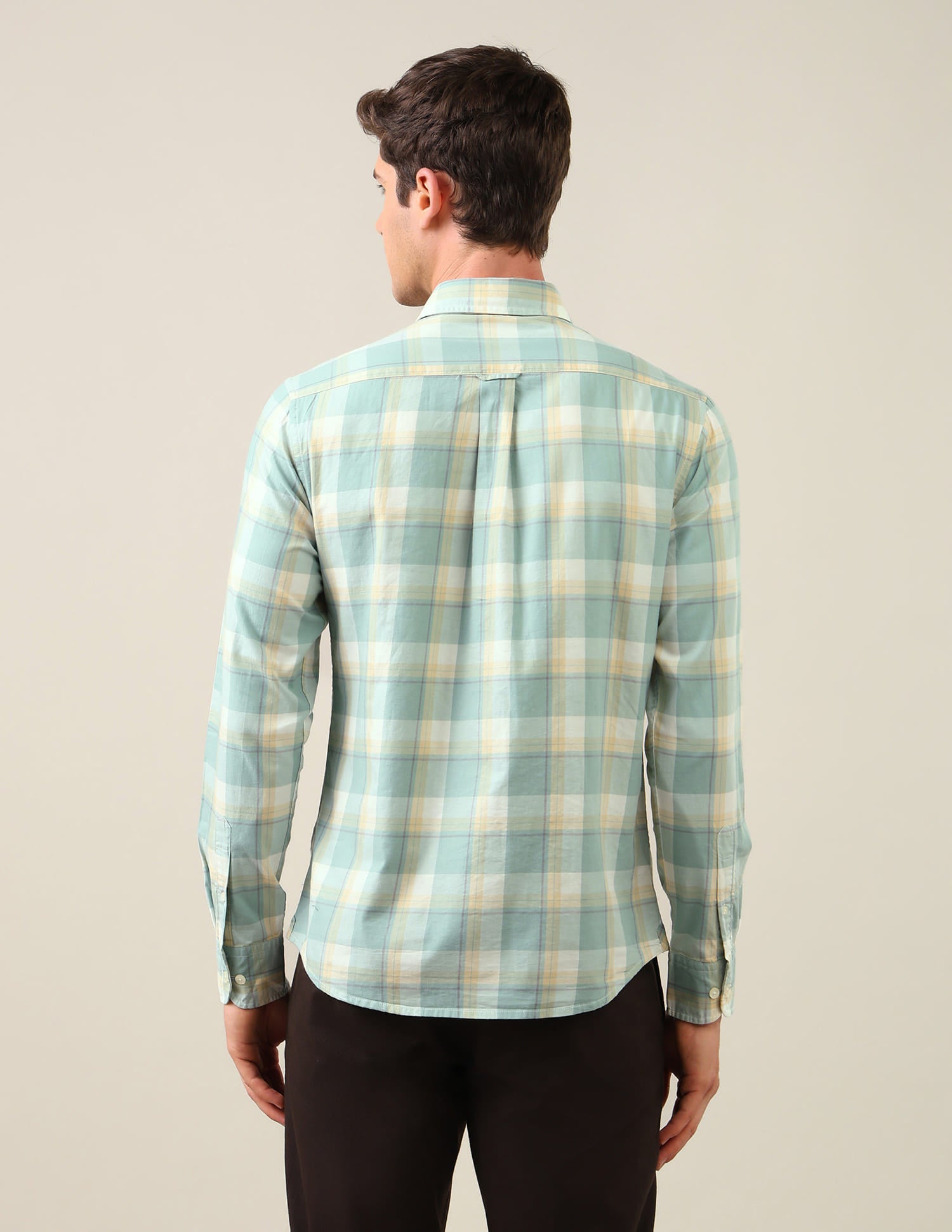 Twill Grid Tattersall Checked Shirt Green - U.S. Polo Assn. India | Large