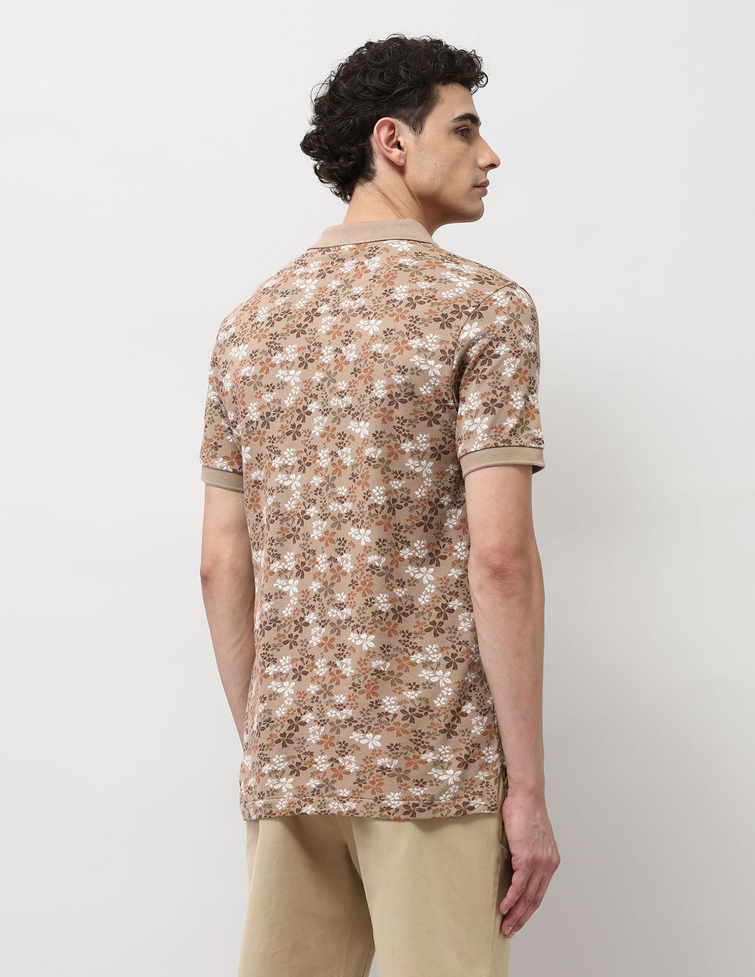 Pure Cotton Slim Fit Polo Shirt Light Brown - U.S. Polo Assn. India | Large