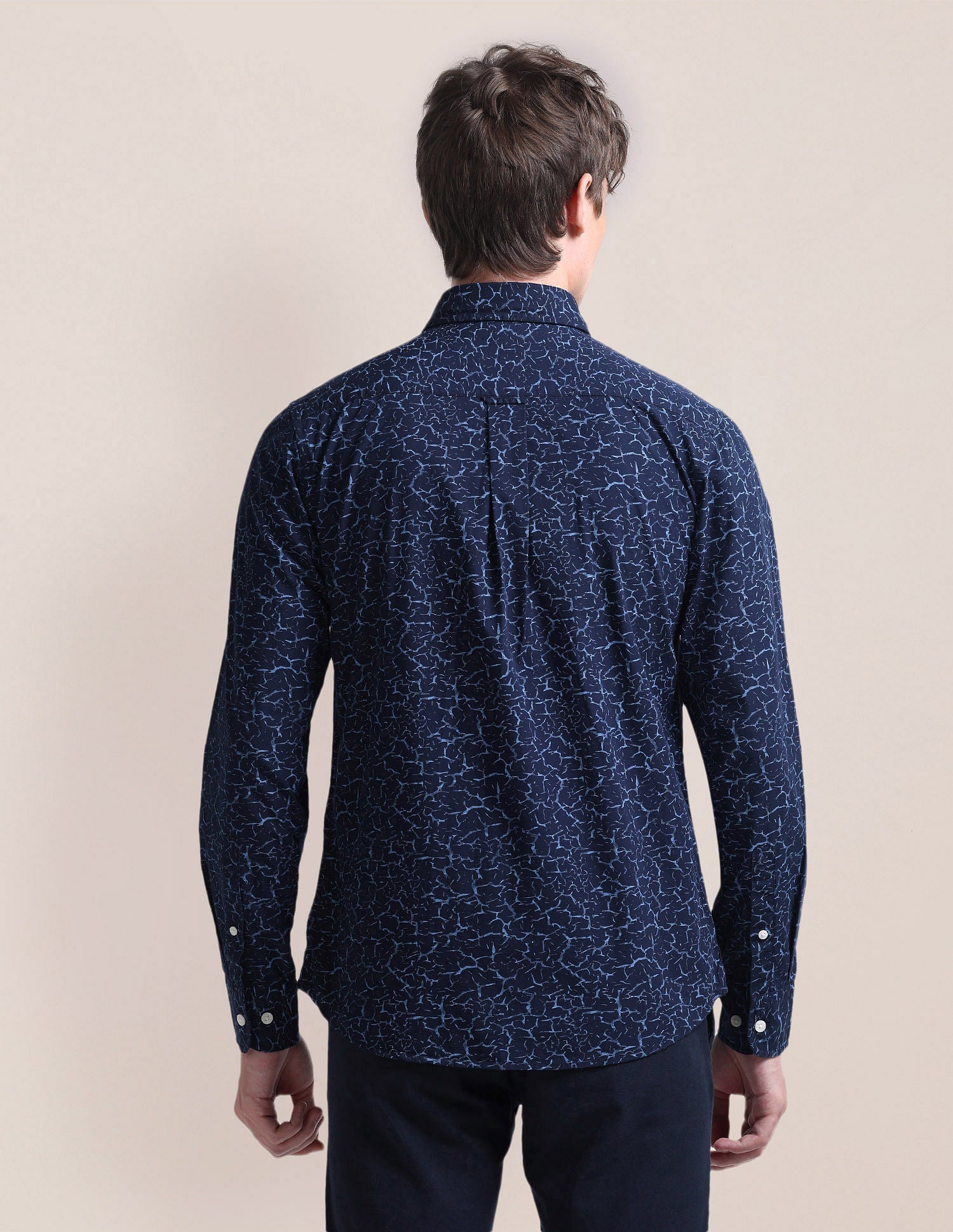 Cutaway Collar Cotton Shirt NAVY BLUE - U.S. Polo Assn. India | Large