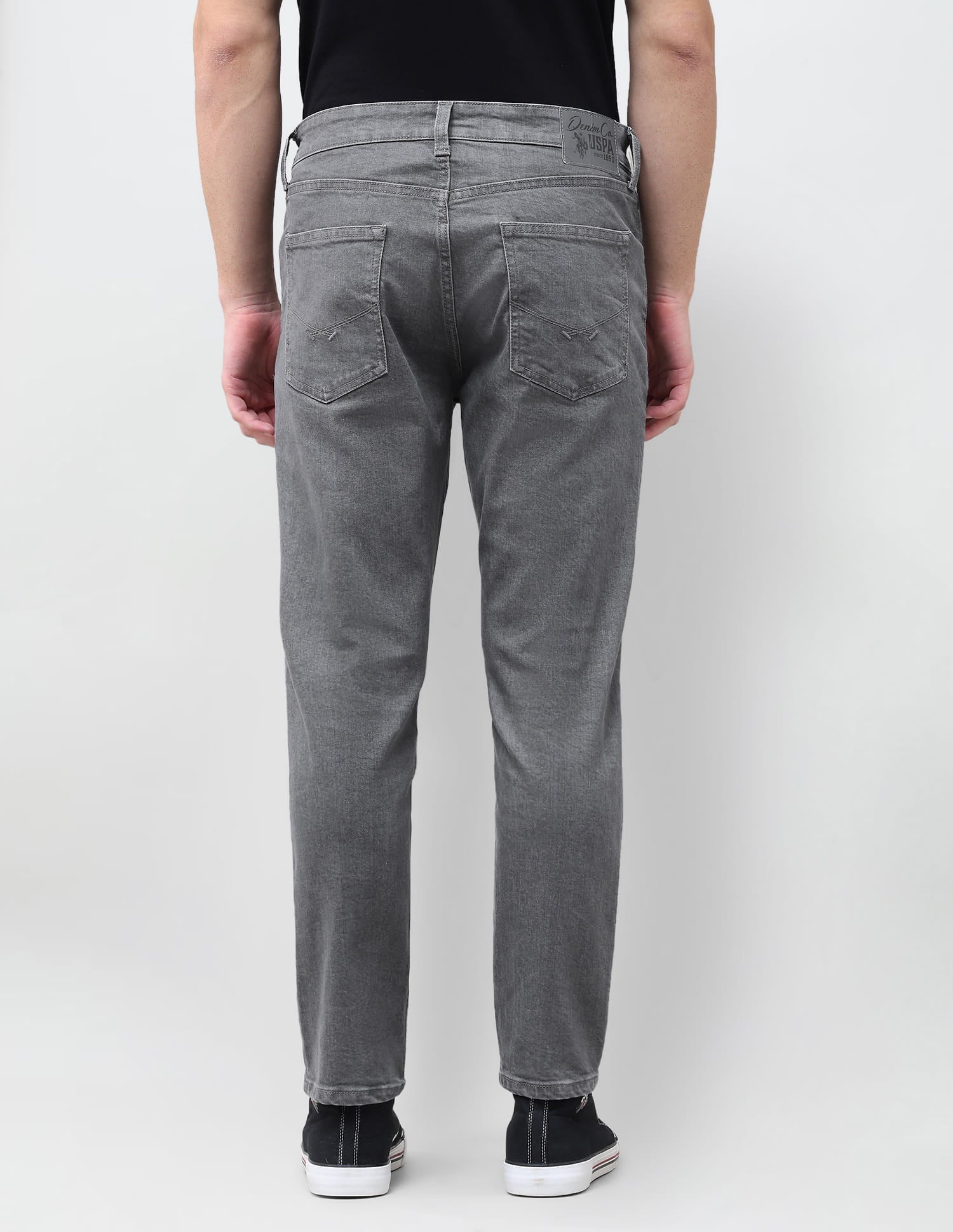 Solid Slim Tapered Jeans Grey - U.S. Polo Assn. India | Large