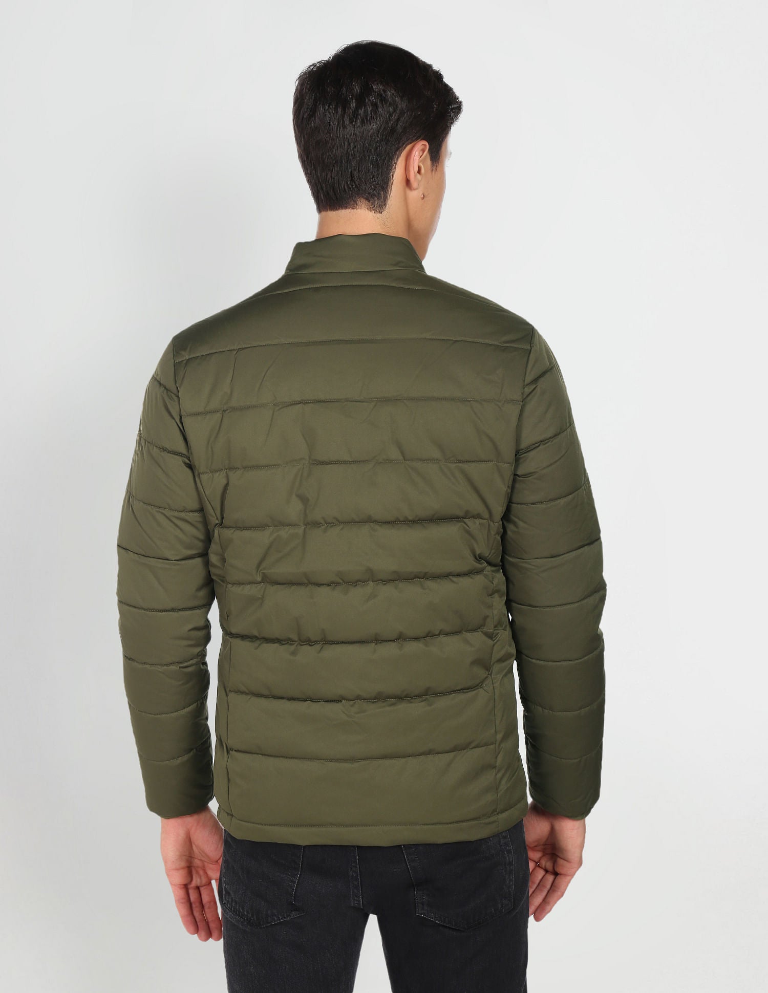 High Neck Solid Jacket Olive - U.S. Polo Assn. India | Large