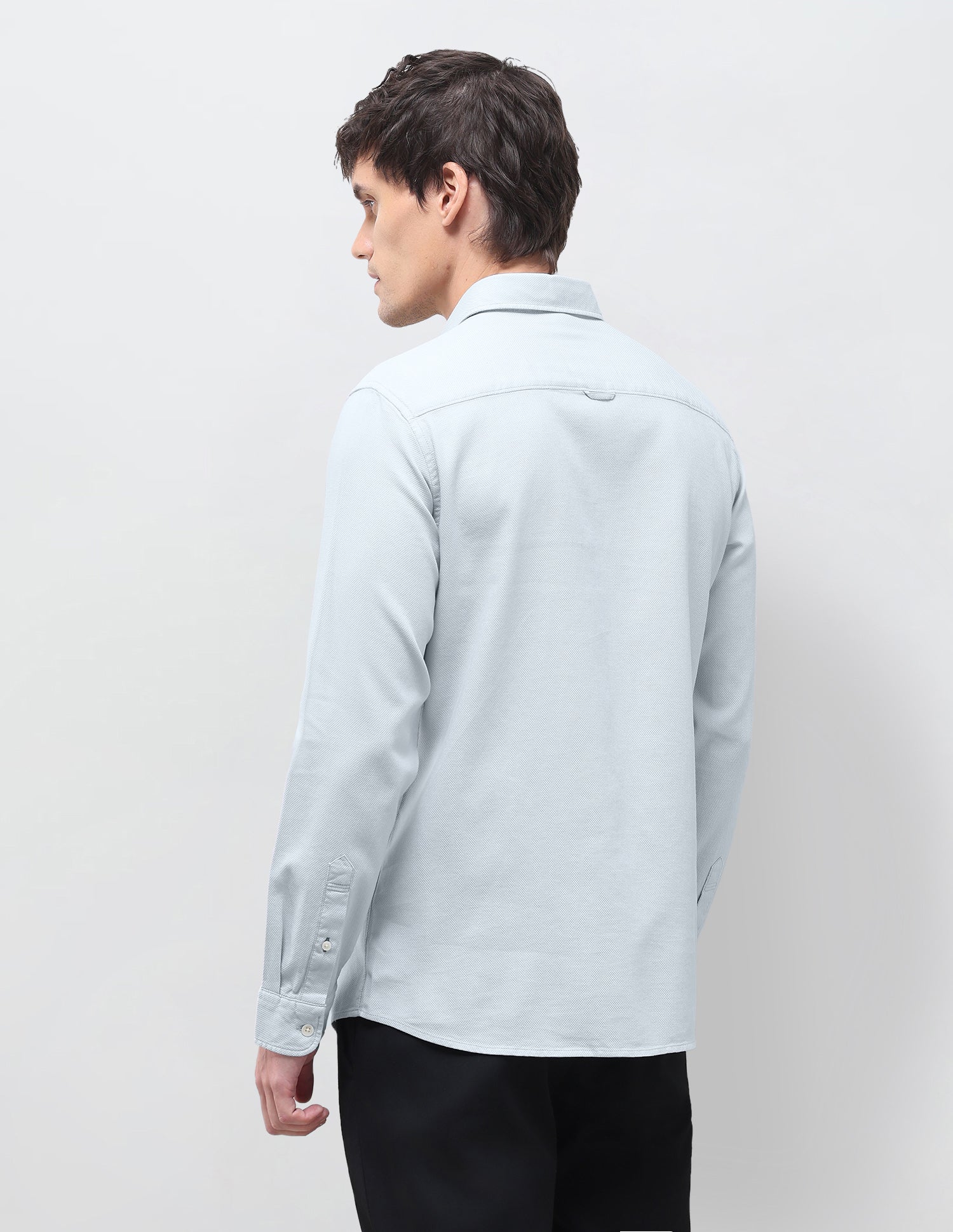 Textured Regular Fit Shirt Light Grey - U.S. Polo Assn. India | Large
