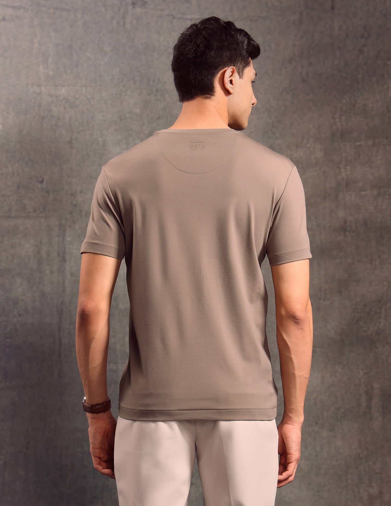 Brand Embossed Regular Fit T-shirt Peach - U.S. POLO ASSN. | Large