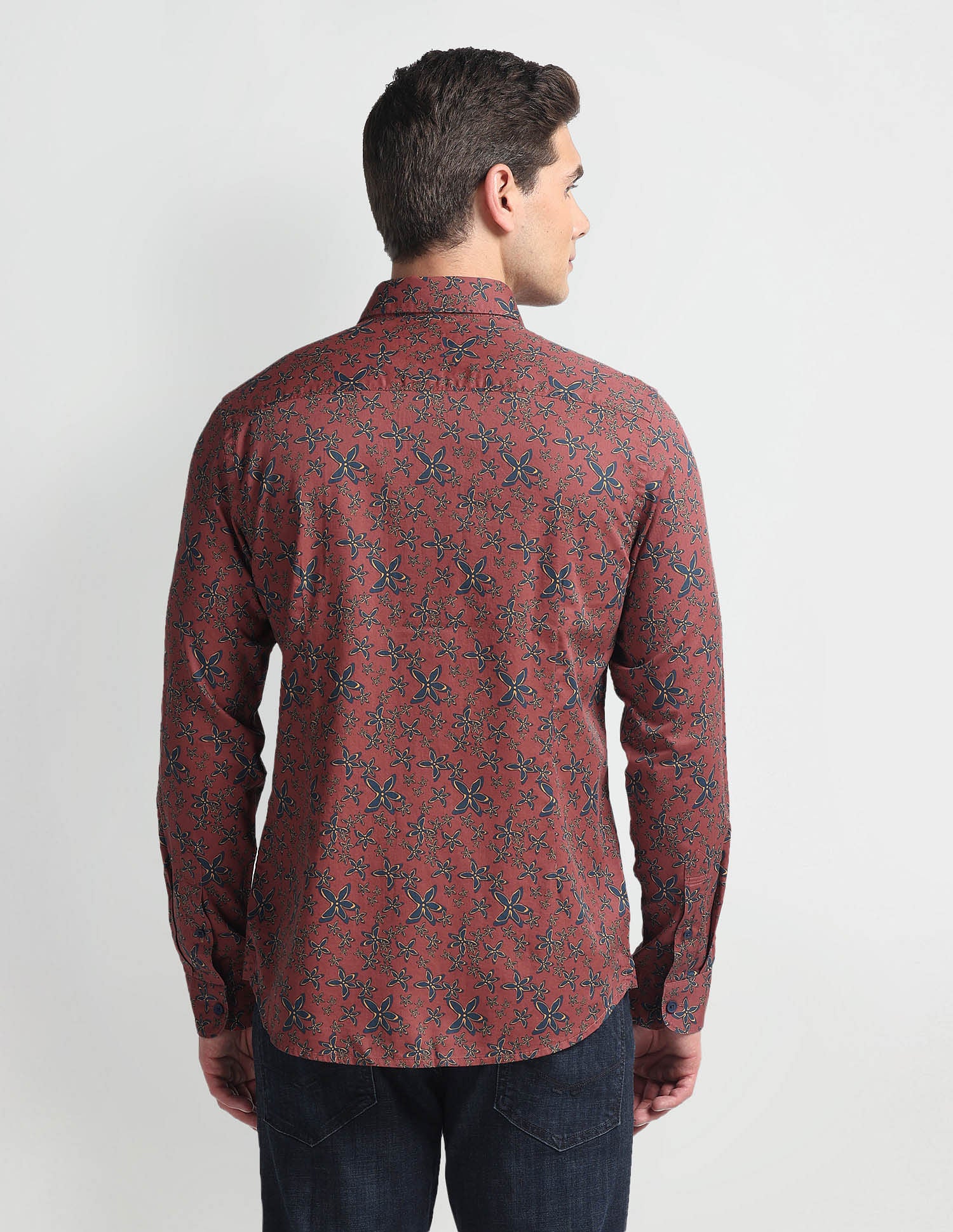 Floral Print Slim Shirt Red - U.S. Polo Assn. India | Large