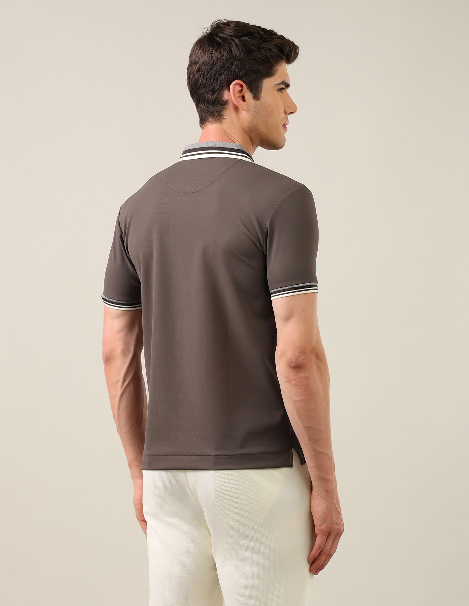 Solid Slim Fit Polo Shirt Brown - U.S. Polo Assn. India | Large