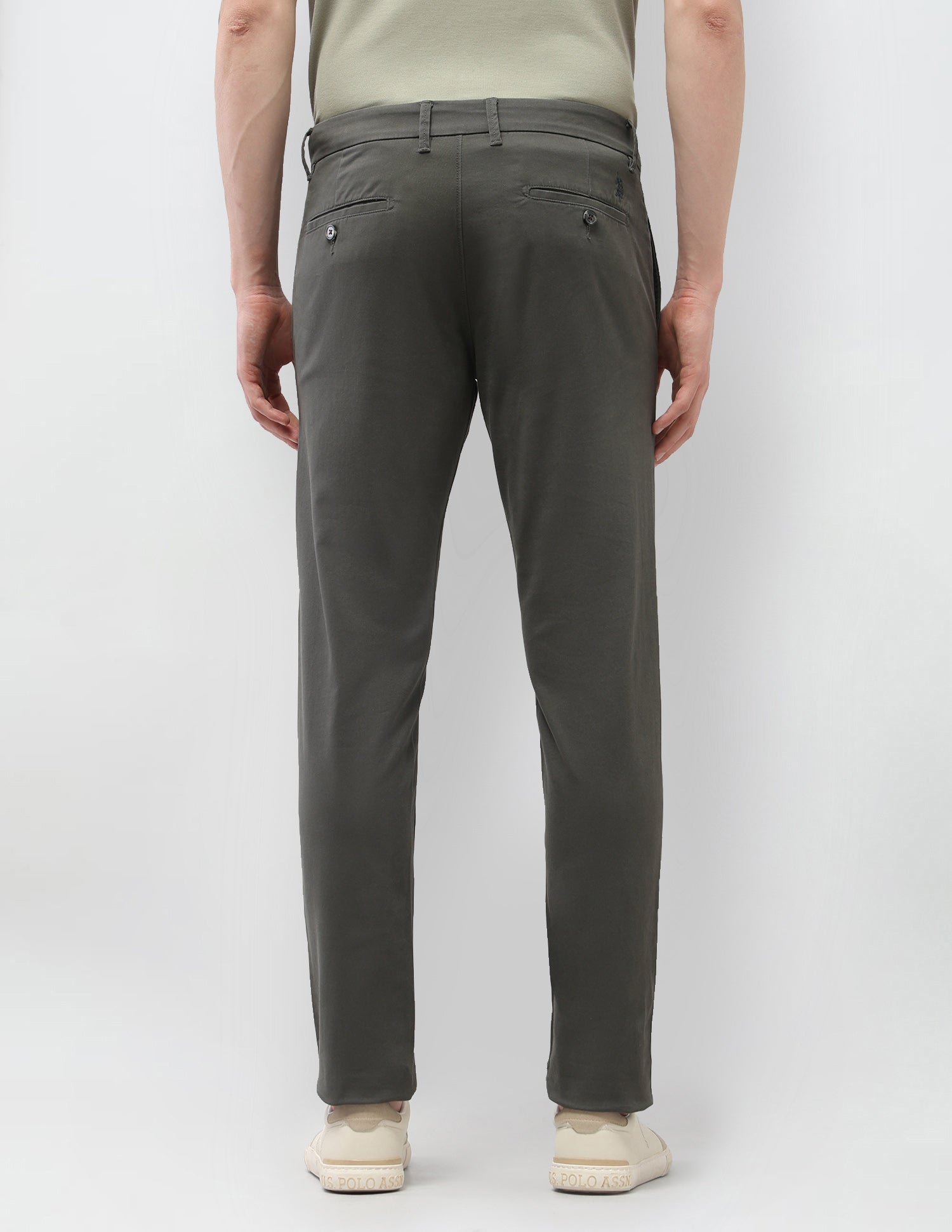 Austin Slim Fit Satin Trousers Olive - U.S. Polo Assn. India | Large
