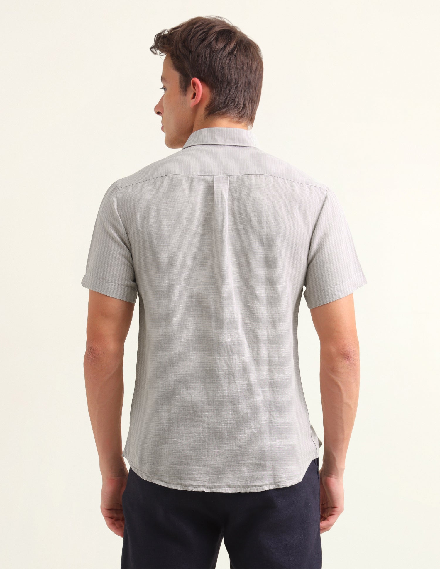 Solid Regular Fit Shirt Khaki - U.S. Polo Assn. India | Large