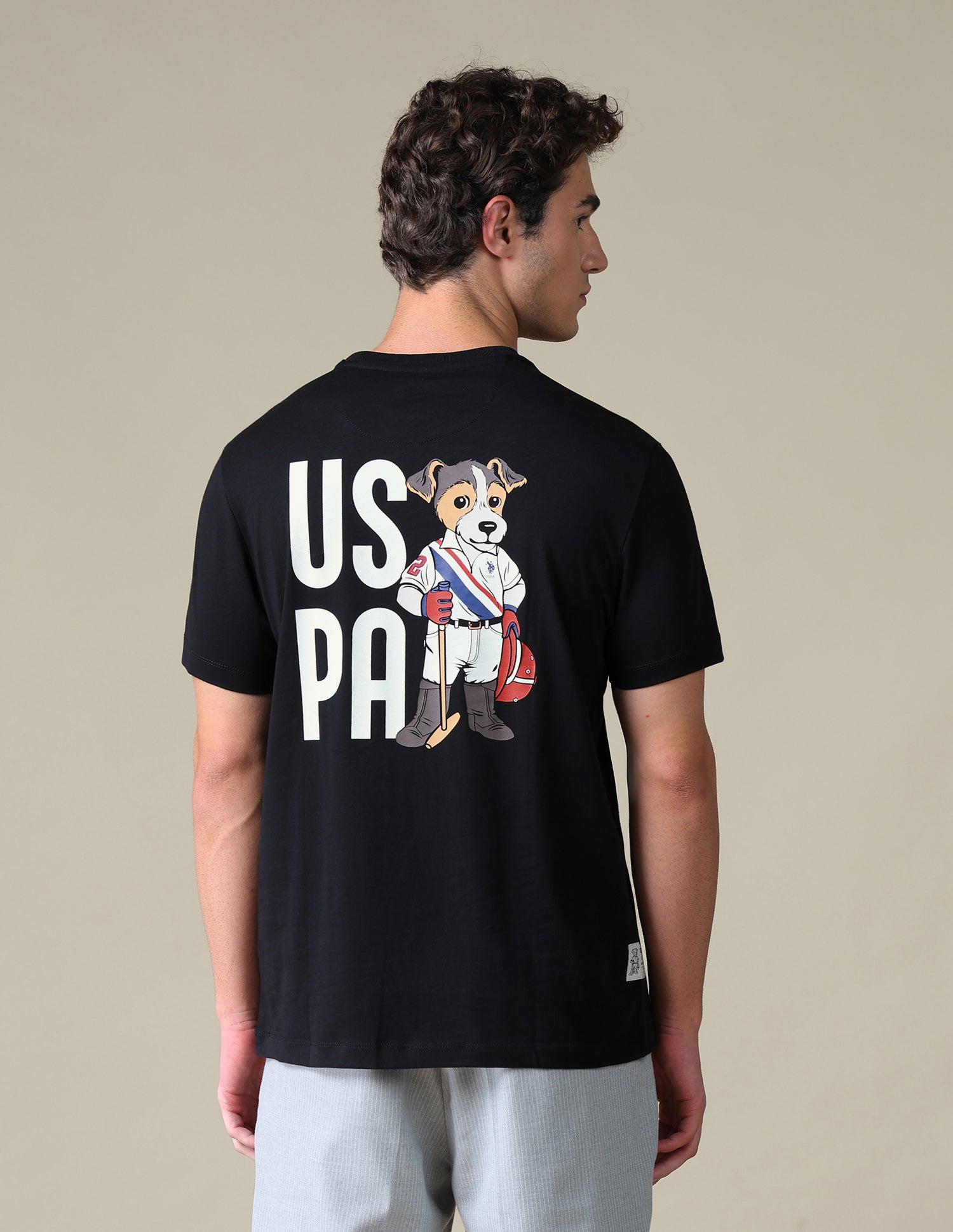 Slim Fit Graphic Brand Printed T-Shirt Black - U.S. Polo Assn. India | Large