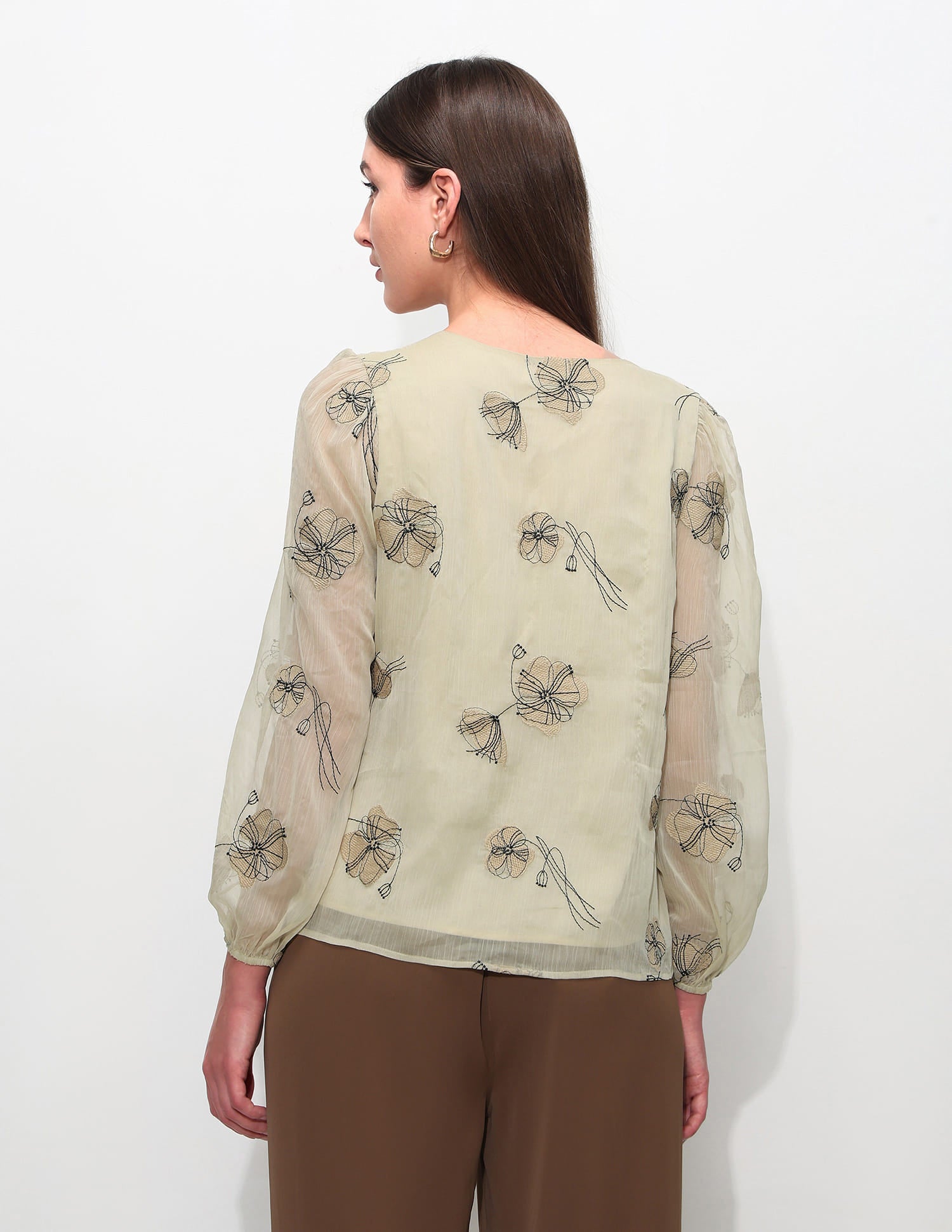 Relaxed Fit Floral Printed Top Ecru - U.S. Polo Assn. India | Large
